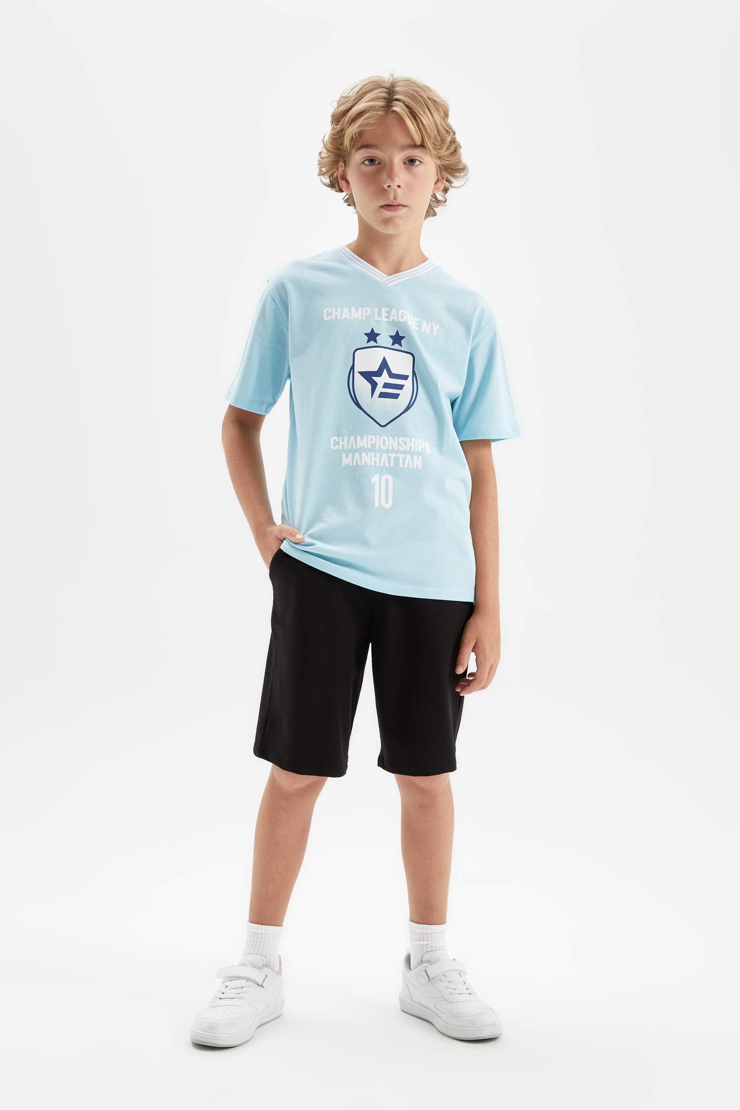 Ensemble De T-Shirt à Manches Courtes Imprimé et Short pour Garçon