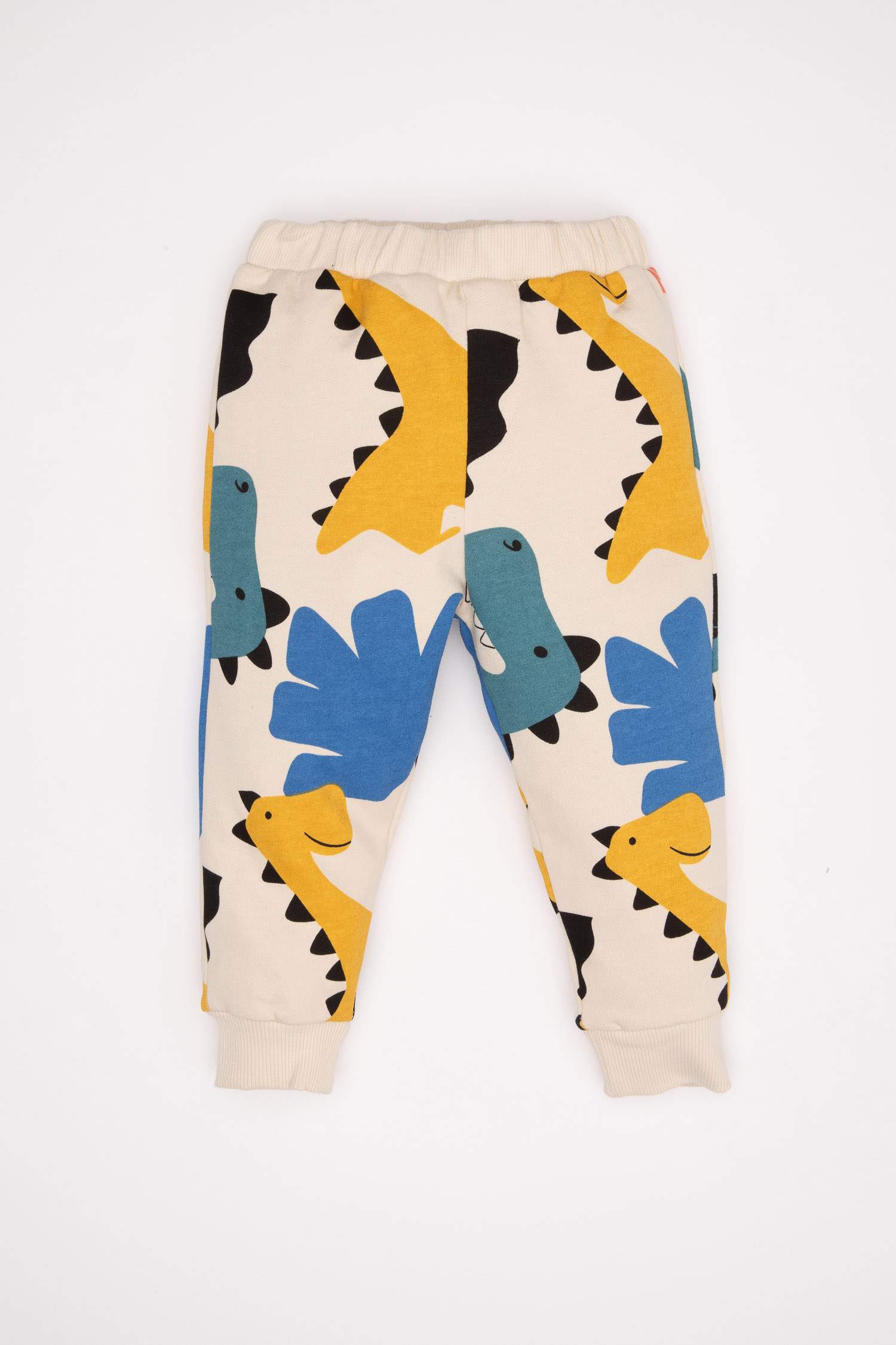 Erkek Bebek 2'li Takım Dinozor Desenli Sweatshirt Beli Lastikli Eşofman Altı