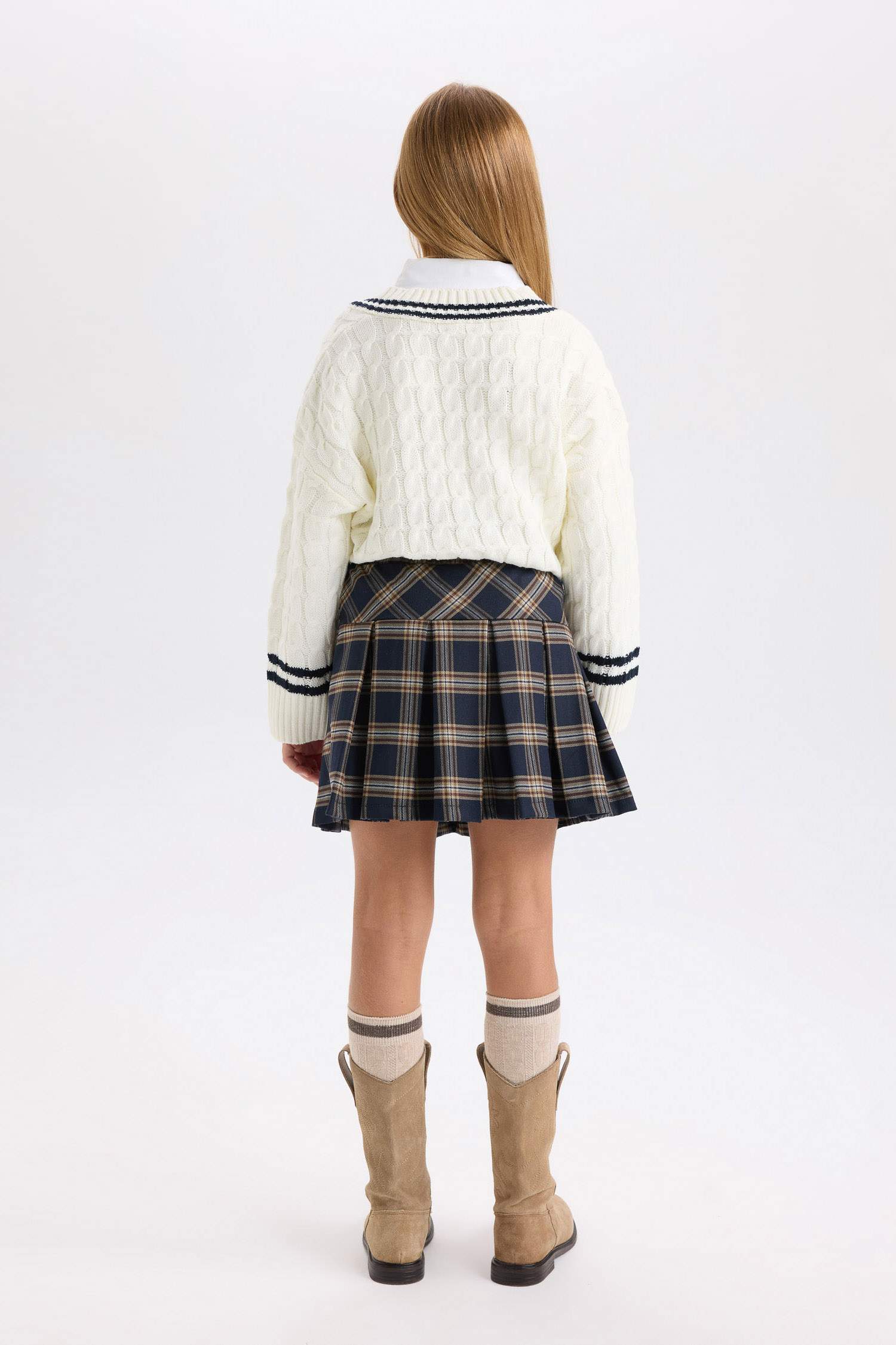 Kız Çocuk Kareli Kolej Etek