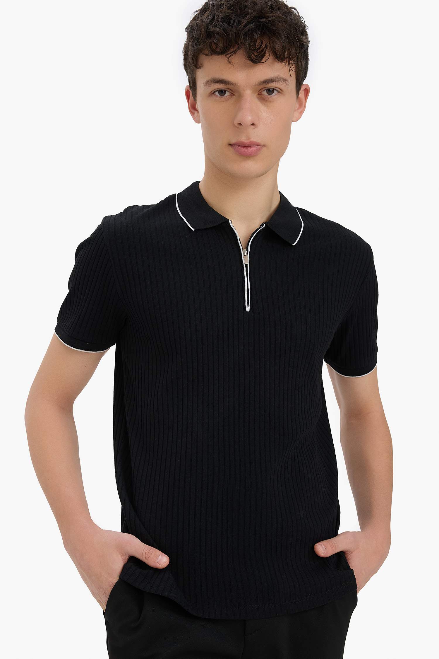 Slim Fit Polo Collar Camisole Polo T-Shirt
