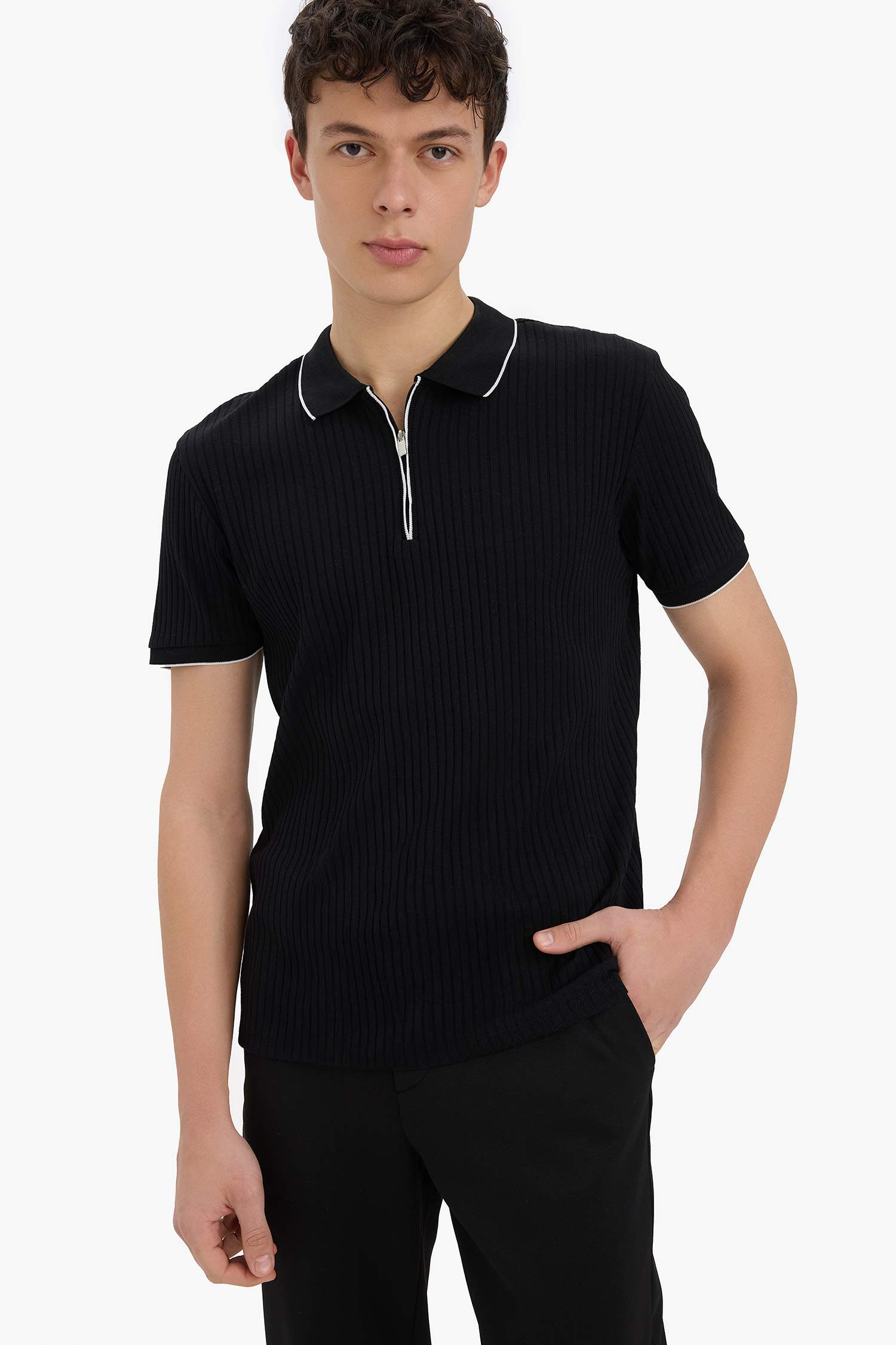 Slim Fit Polo Collar Camisole Polo T-Shirt