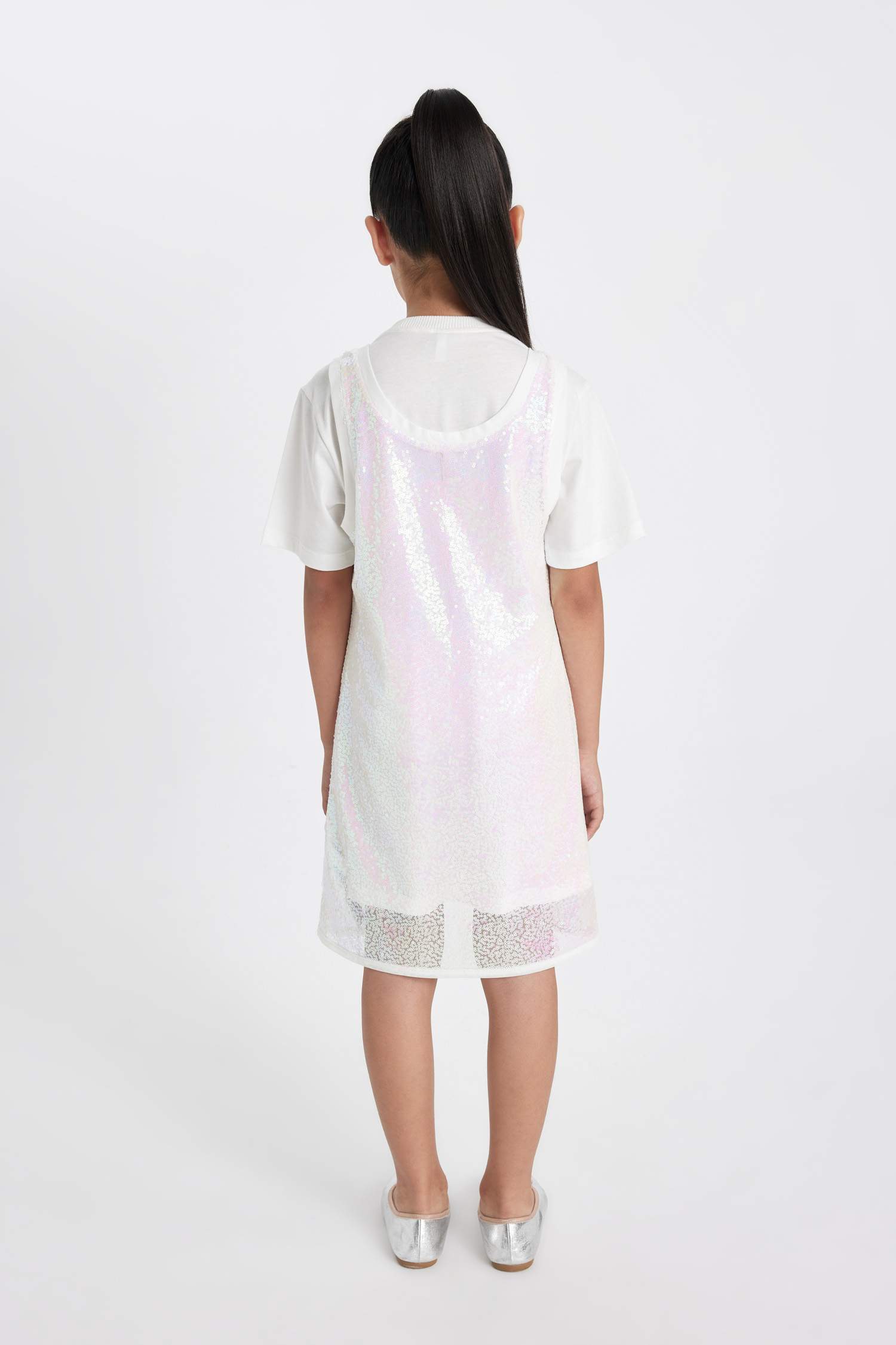 Girl Short Sleeve T-Shirt Dress 2 Piece Set