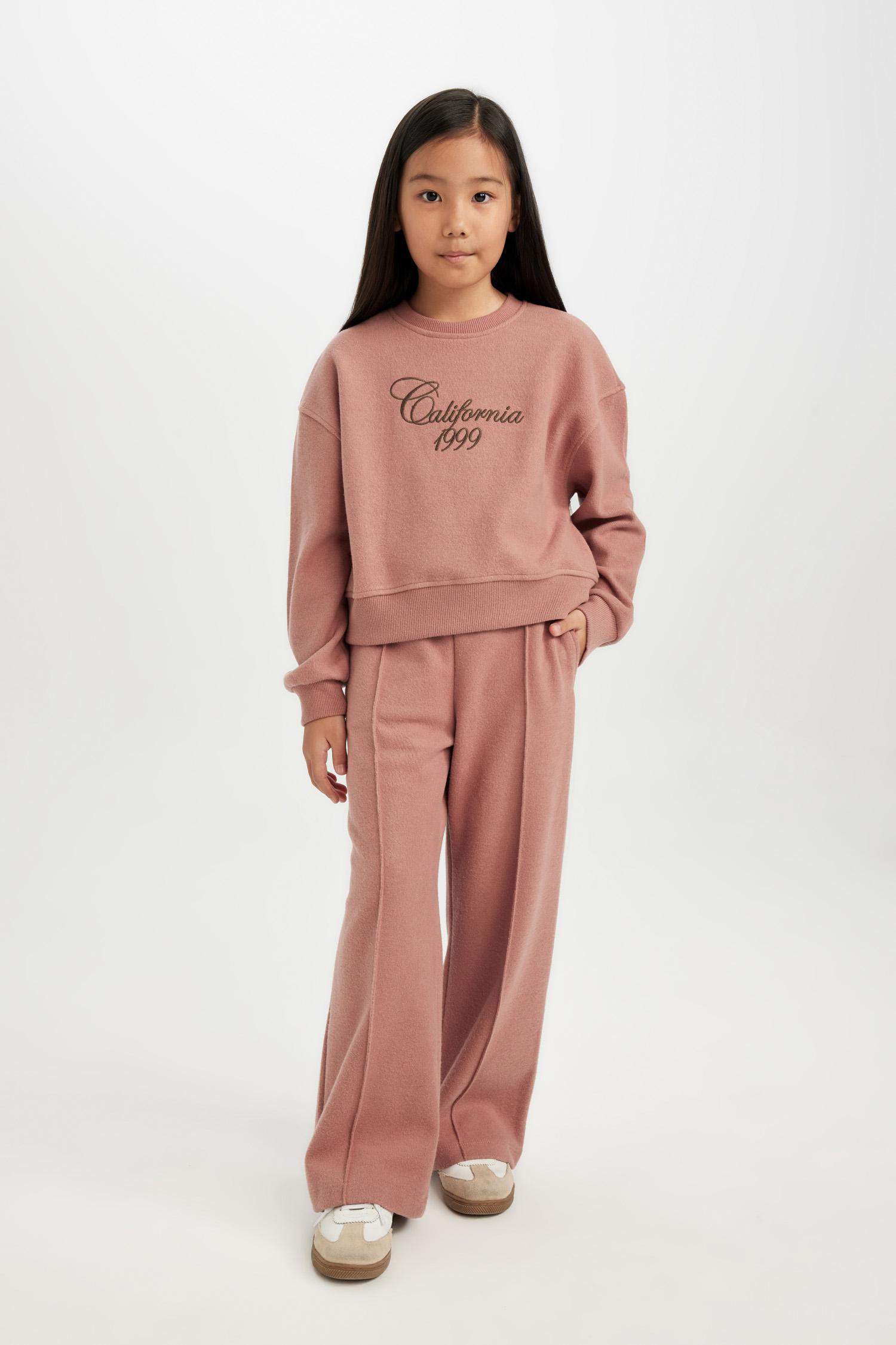 Kız Çocuk Wide Leg Geniş Bol Paça Beli Lastikli Eşofman Altı