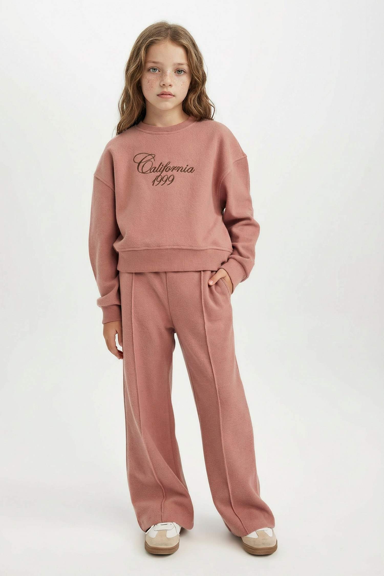 Girl Wide Leg Elastic Waist Sweatpants