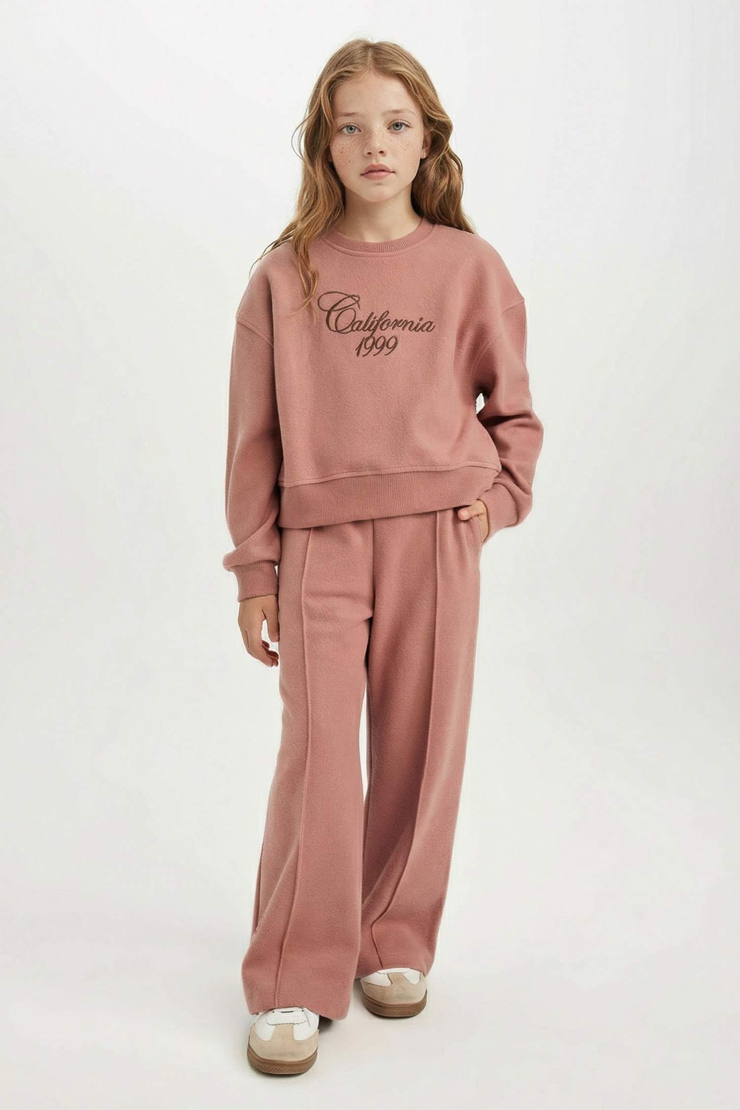 Girl Wide Leg Elastic Waist Sweatpants