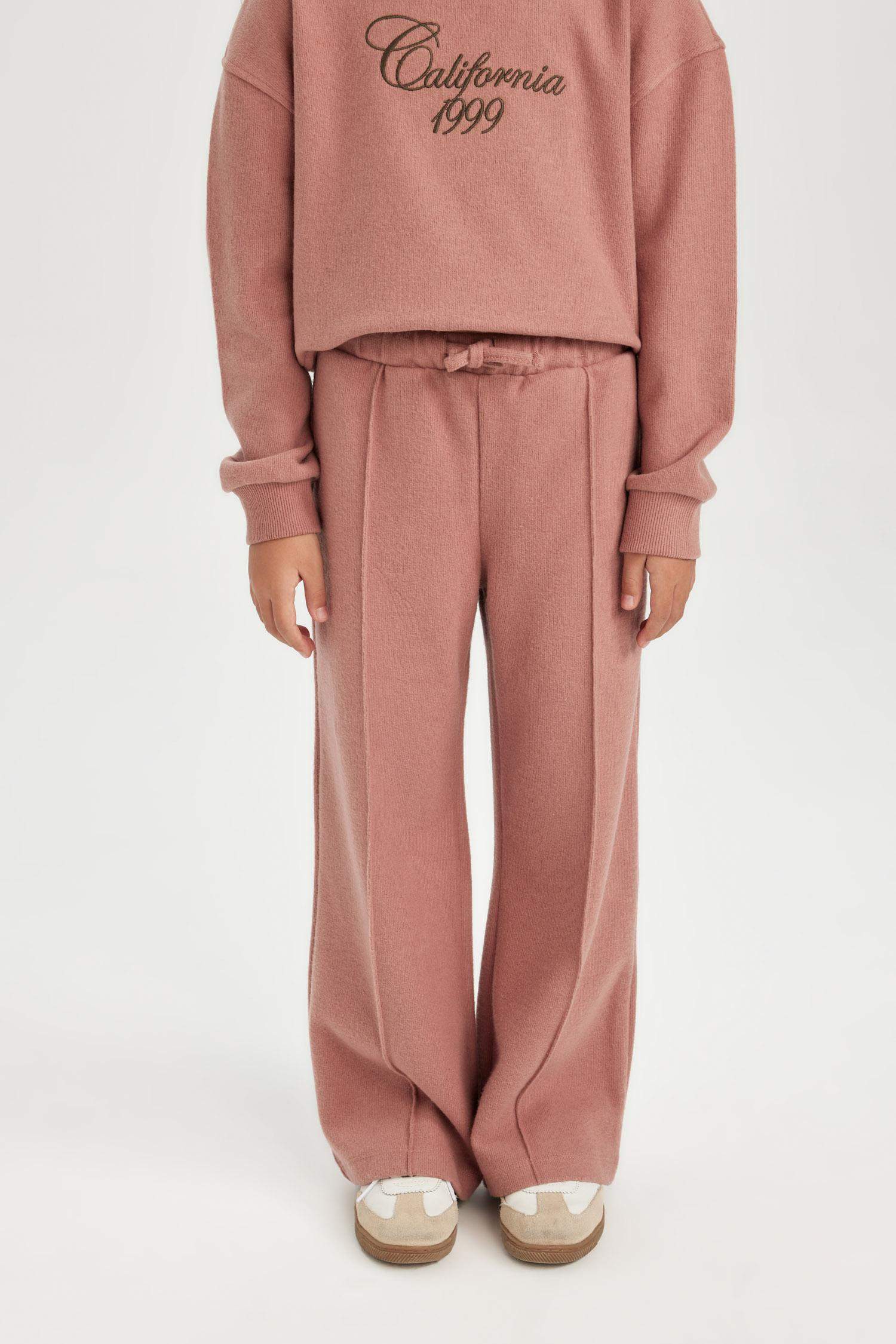 Kız Çocuk Wide Leg Geniş Bol Paça Beli Lastikli Eşofman Altı