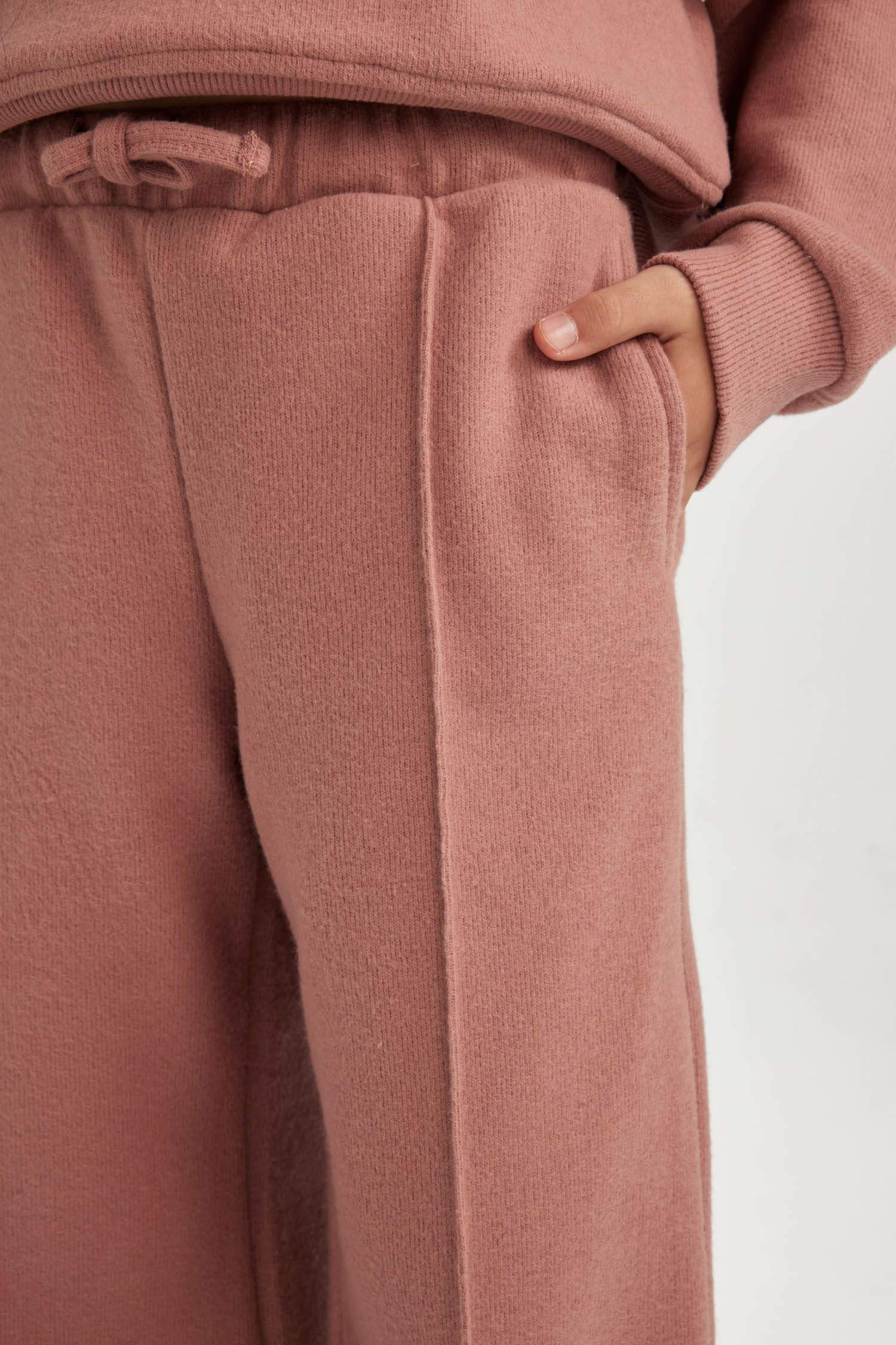 Kız Çocuk Wide Leg Geniş Bol Paça Beli Lastikli Eşofman Altı