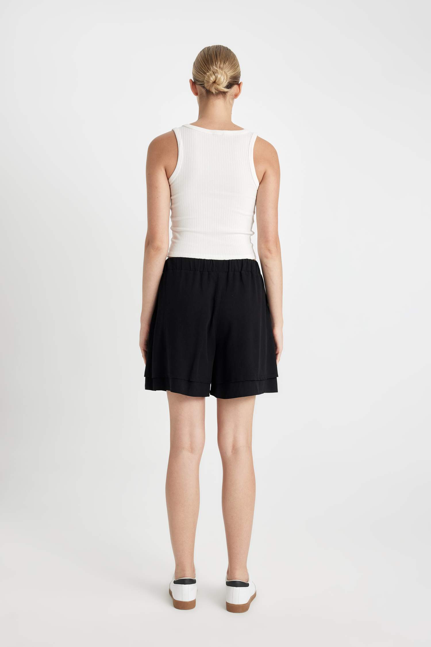 Regular Fit Normal Waist Linen Blend Shorts