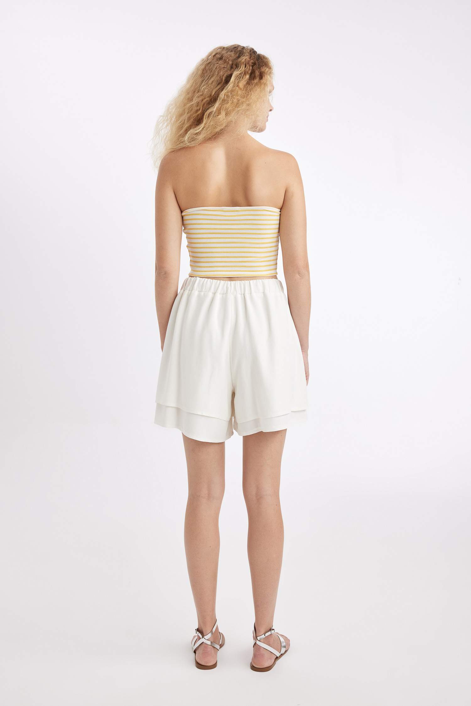 Regular Fit Normal Waist Linen Blend Shorts