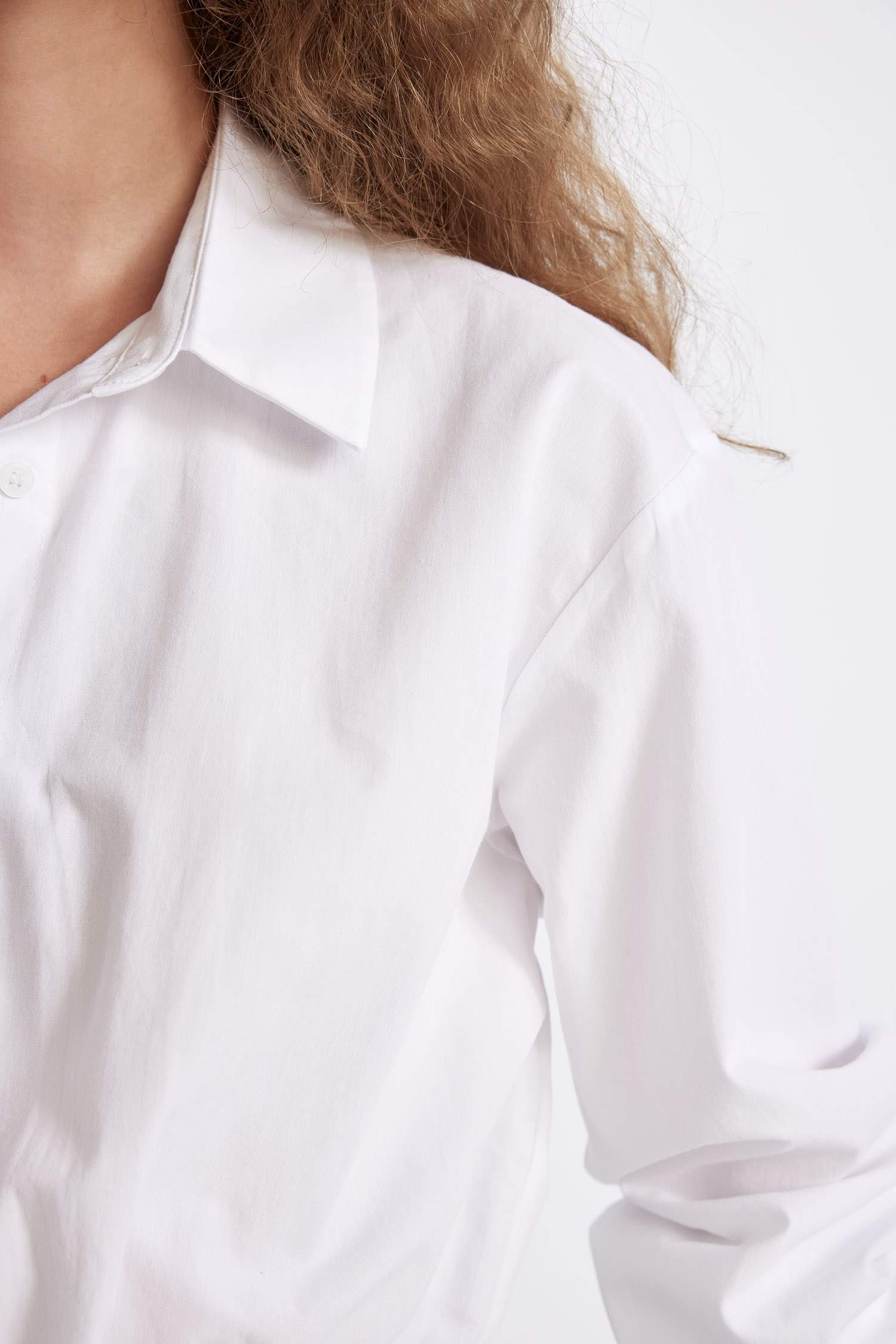 Oversize Geniş Kalıp Basic Düz Etek Ucu Lastikli Poplin Uzun Kollu Gömlek