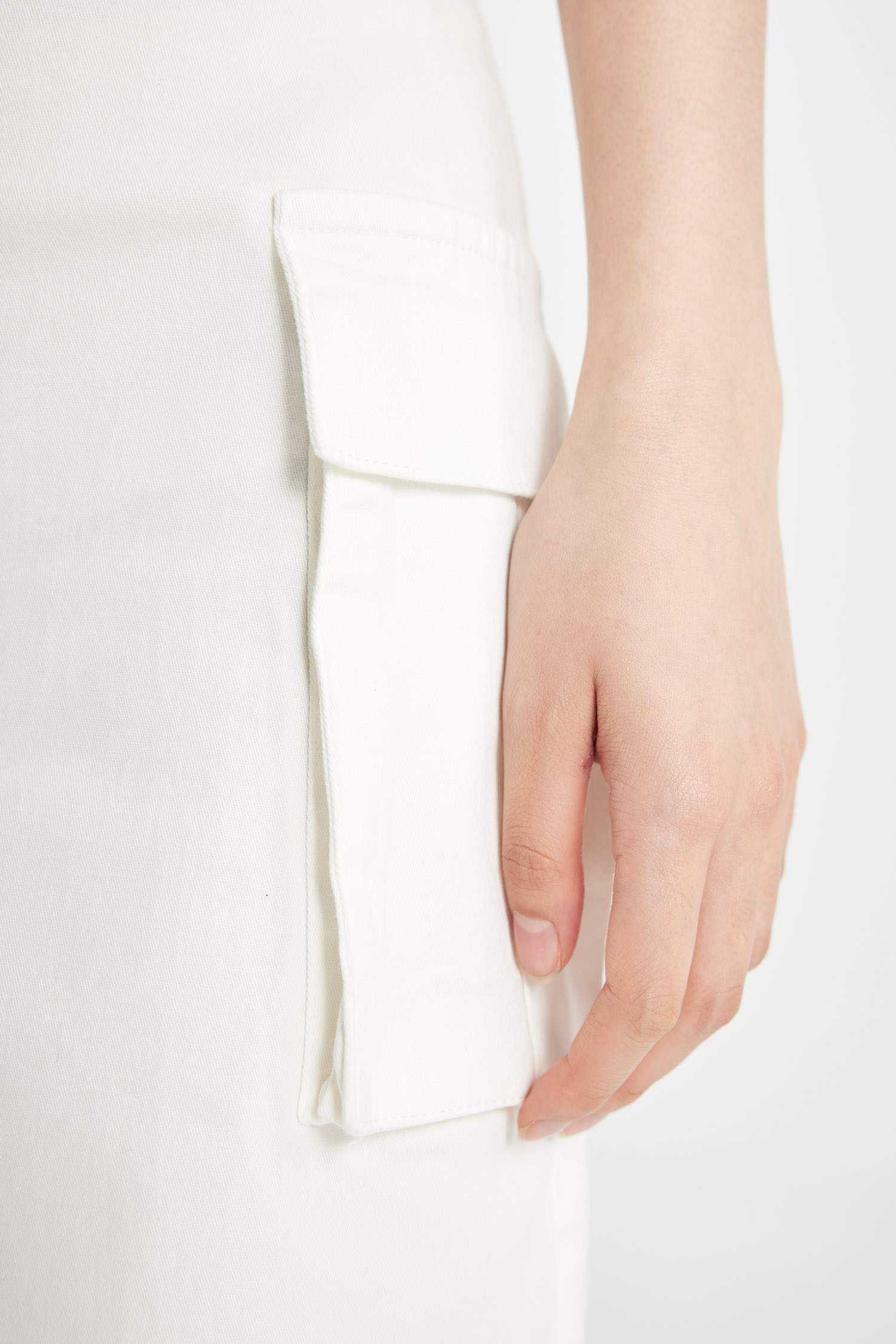 A Cut Cotton Normal Waist Mini Skirt