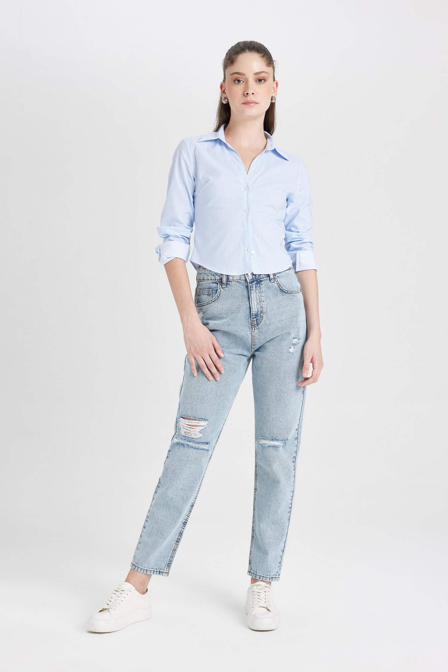 ұзын бұлшықет пішімі Ұзын жеңді көйлек