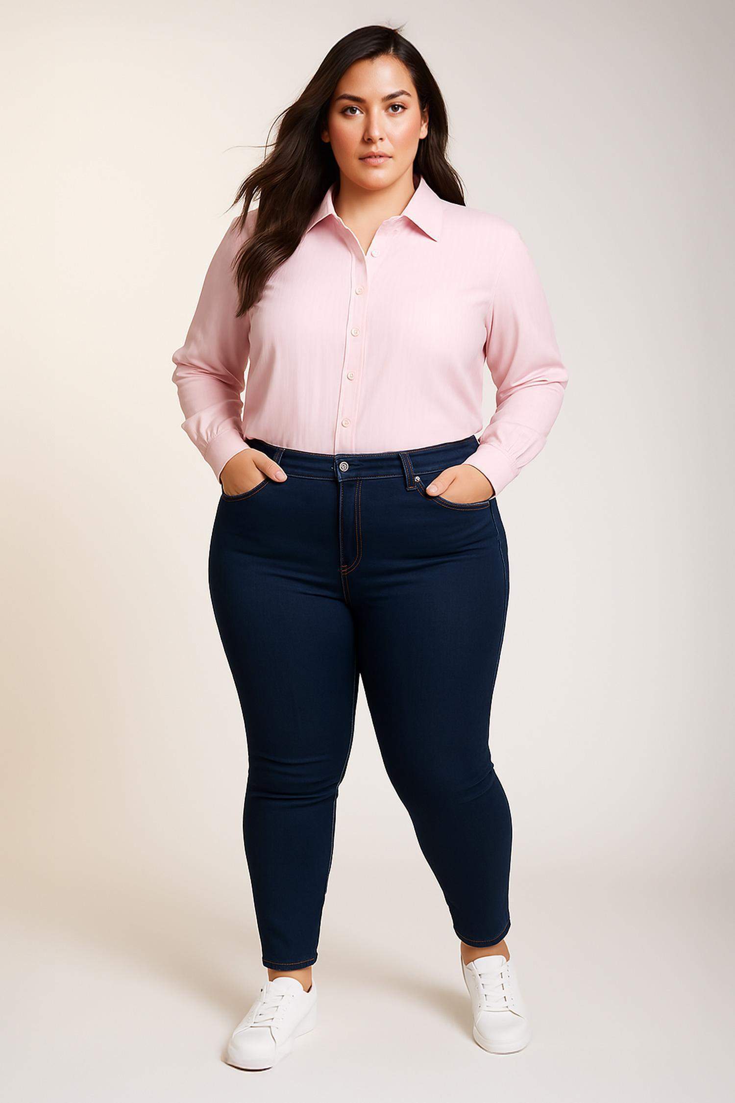 Oversize Geniş Kalıp Çizgili Oxford Uzun Kollu Gömlek