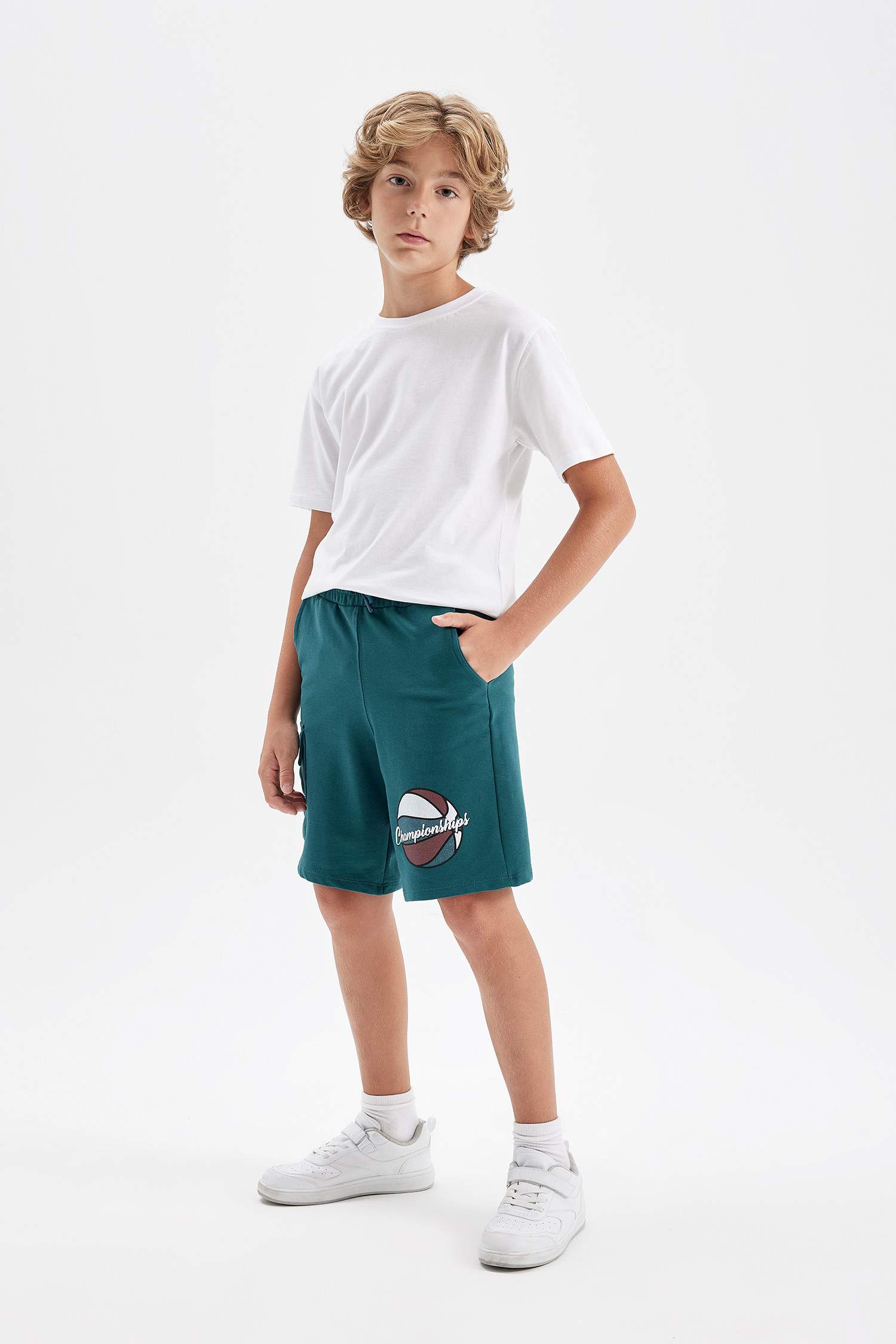 Boy Regular Fit Sweatshirt Fabric Shorts