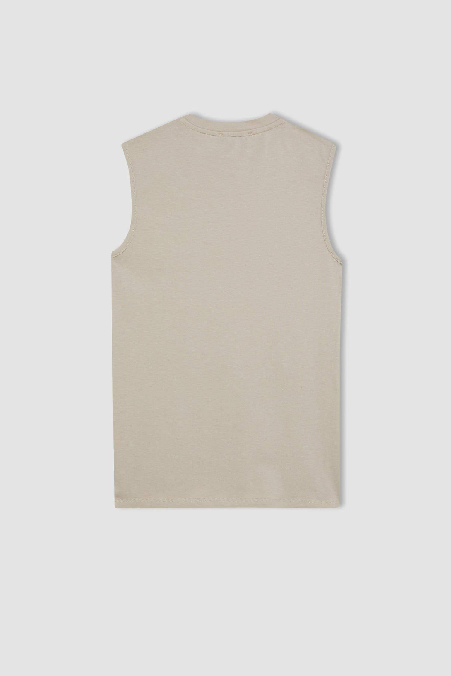 Bisiklet Yaka Basic Düz Kolsuz Tişört