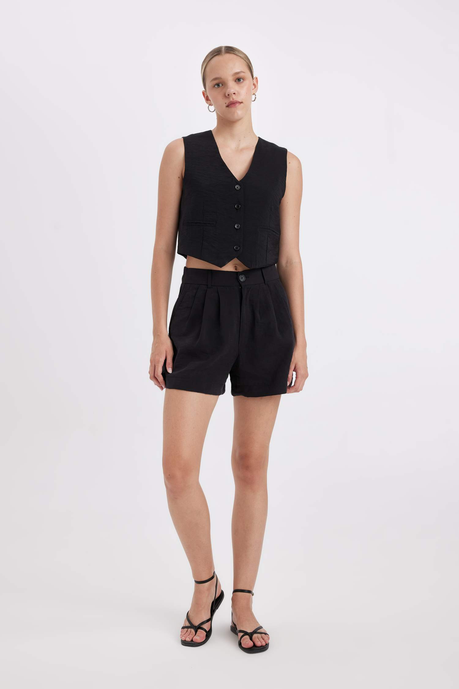 Regular Fit V-Neck Modal Blazer Vest