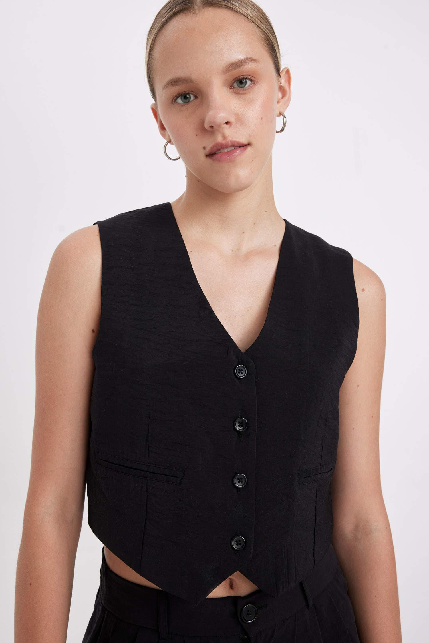 Regular Fit V-Neck Modal Blazer Vest
