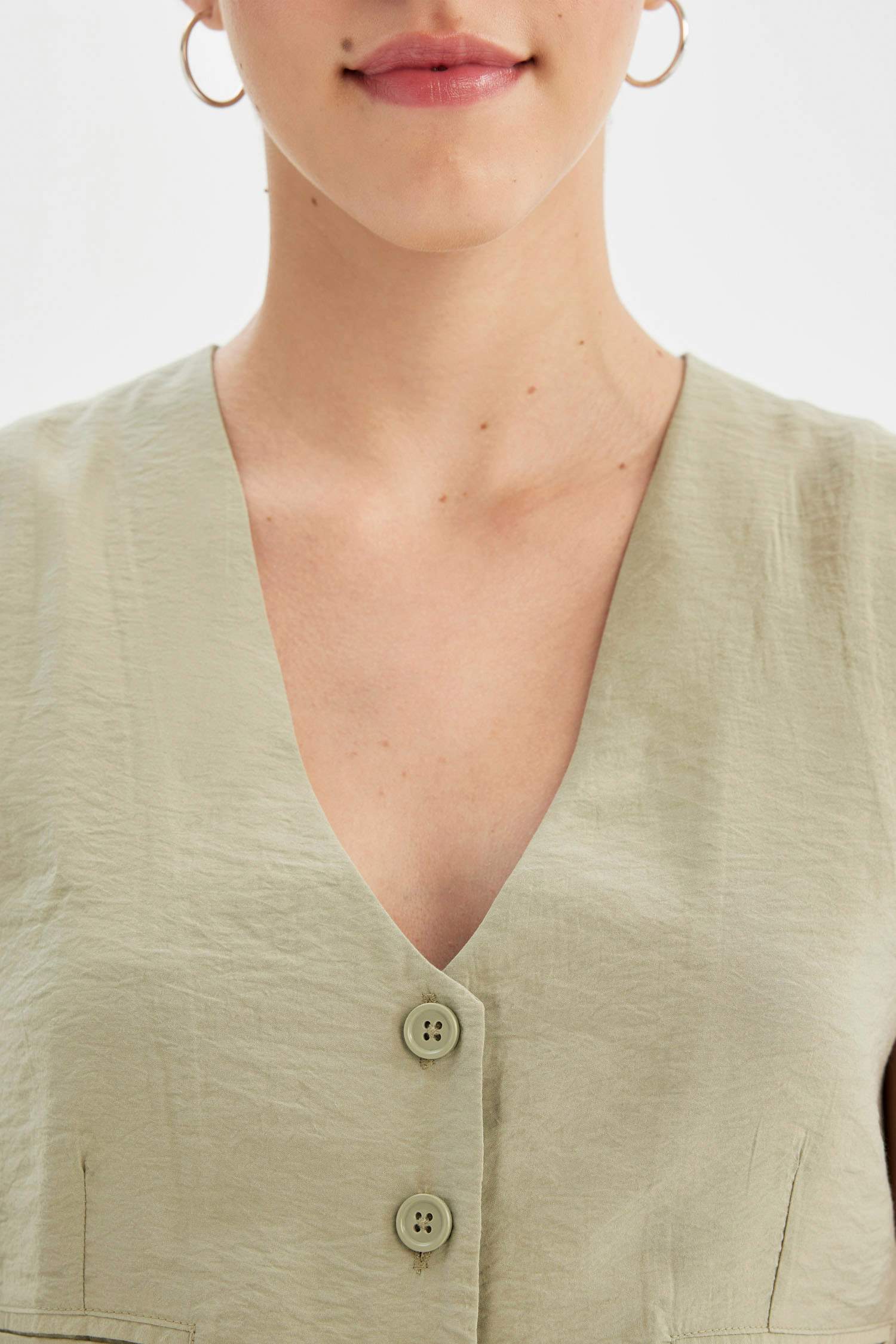 Regular Fit V Yaka Modal Blazer Yelek