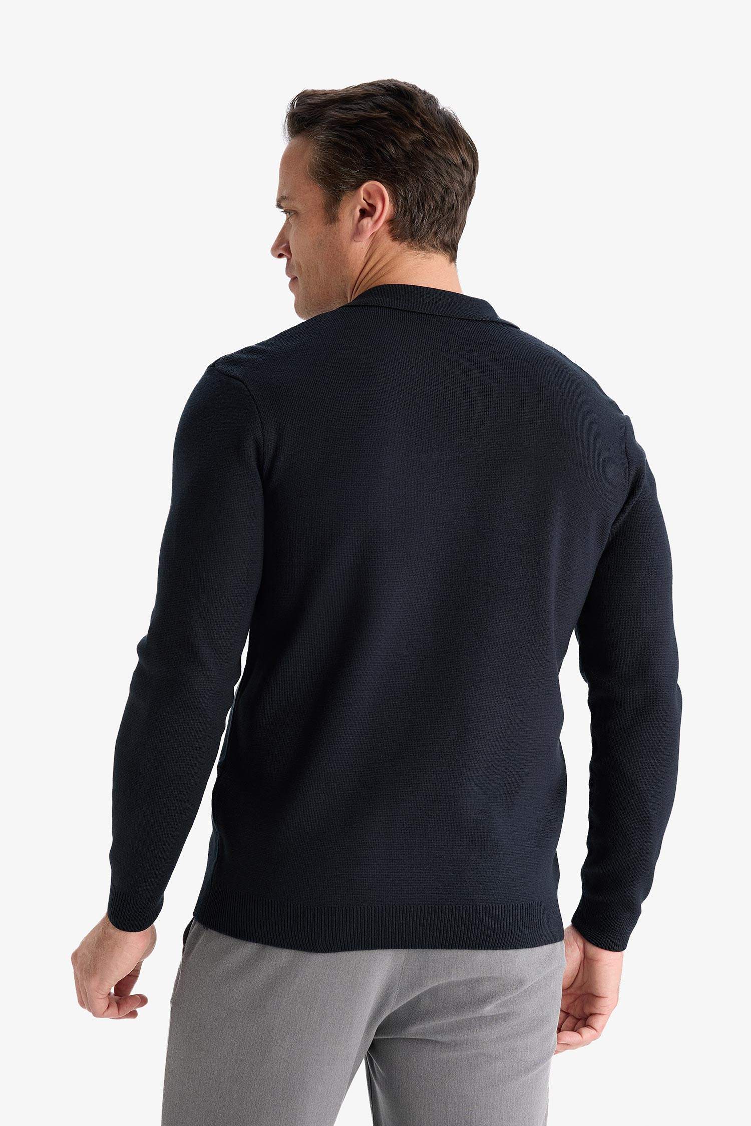 Standart Fit Polo Yaka Triko Kazak