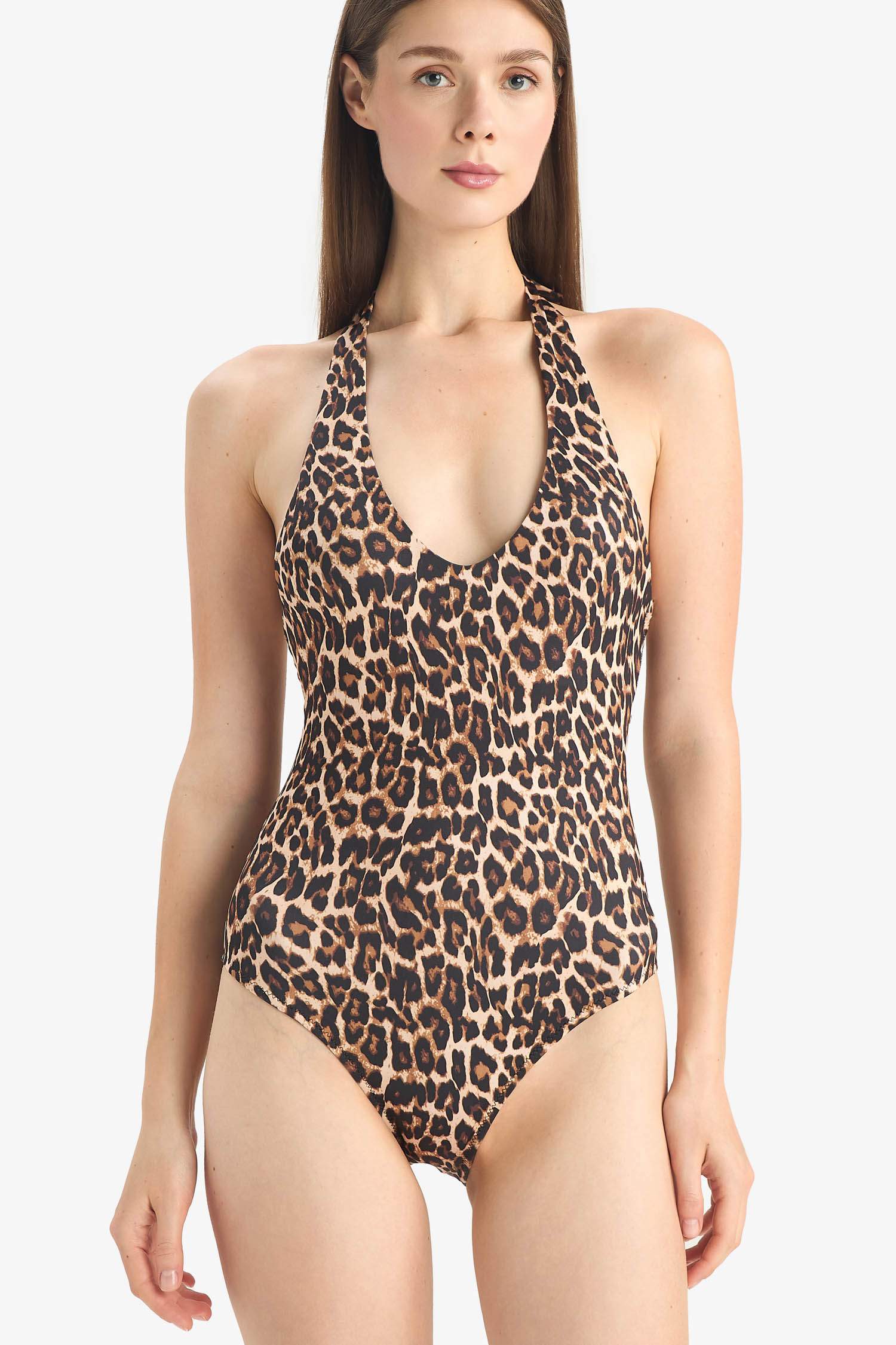 Fall in Love Regular Fit Animal Patterned Swimsuit