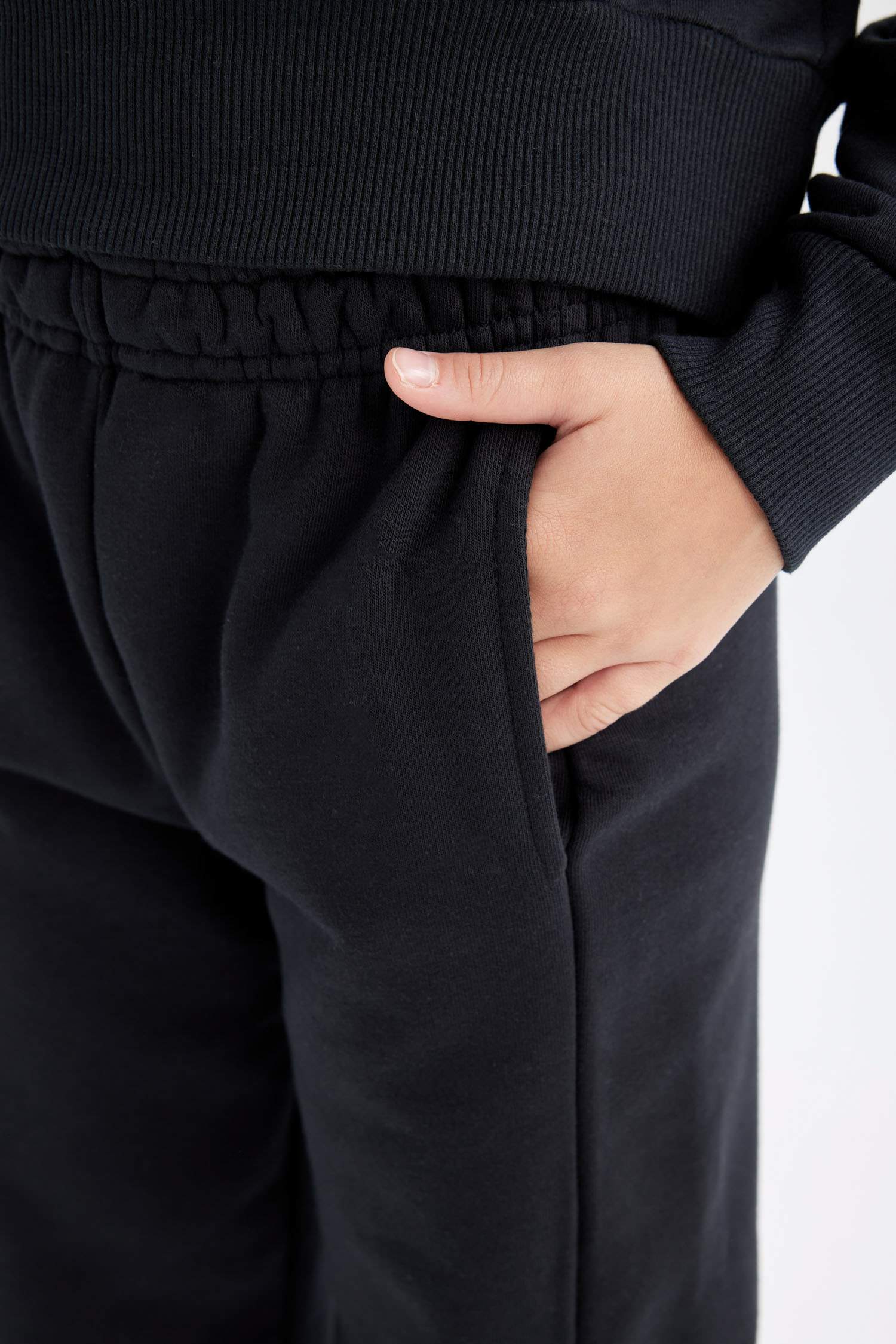 Kız Çocuk 2'li Takım Baskılı Sweatshirt Beli Lastikli Eşofman Altı