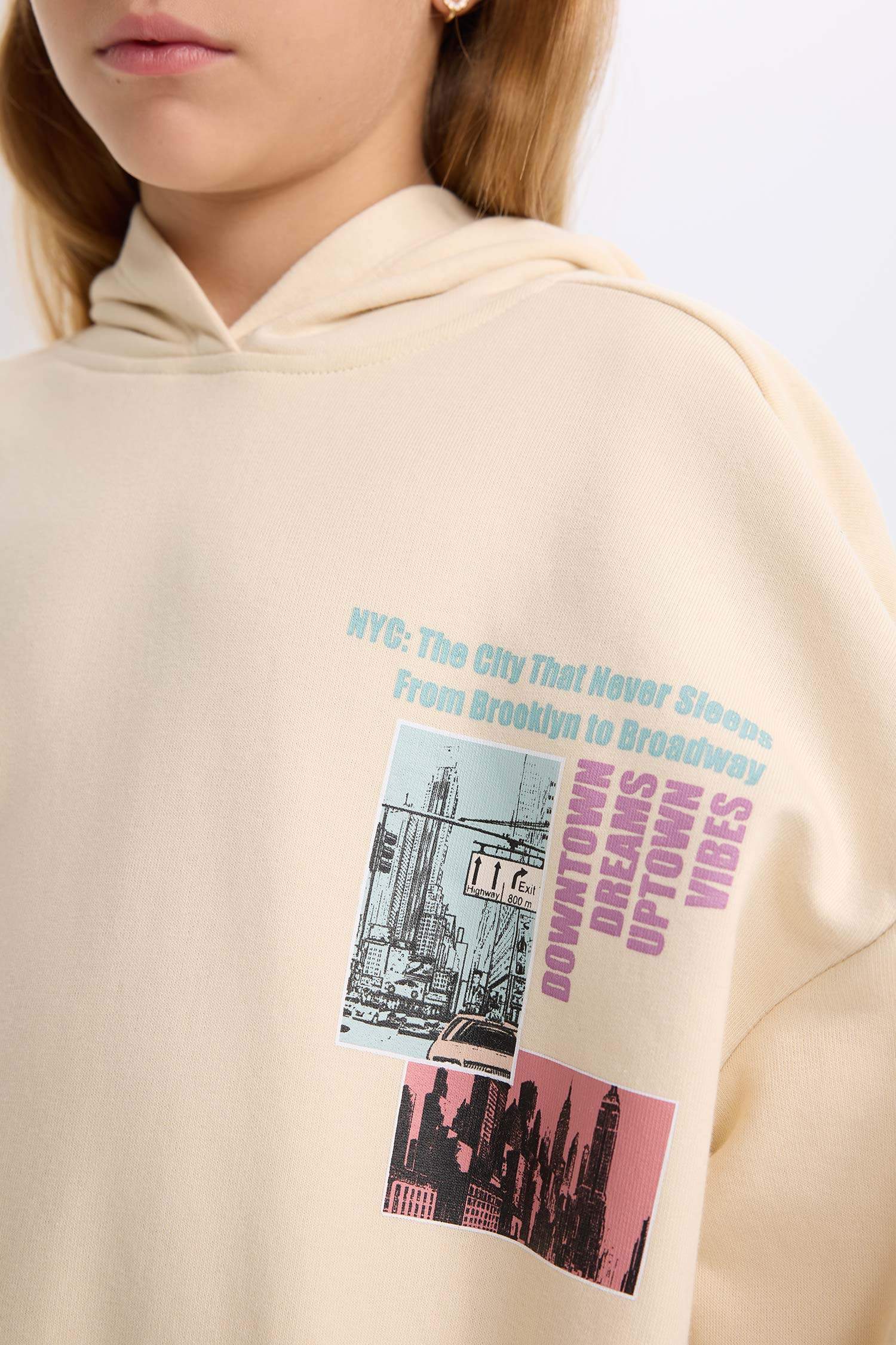 Ensemble pour fille Sweat à capuche avec imprimé et jogging