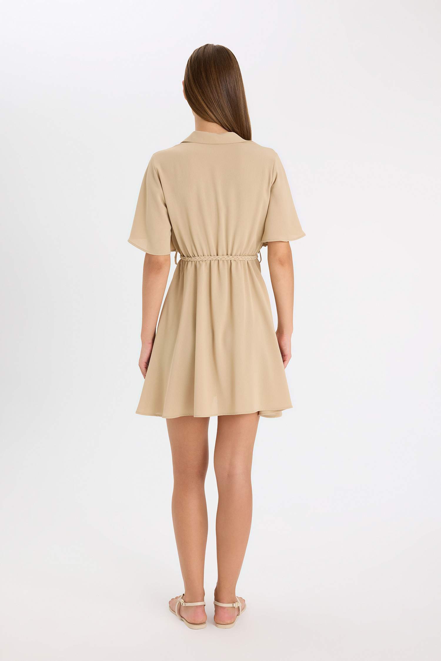 فستان قصير نص ردن وياخة قميص