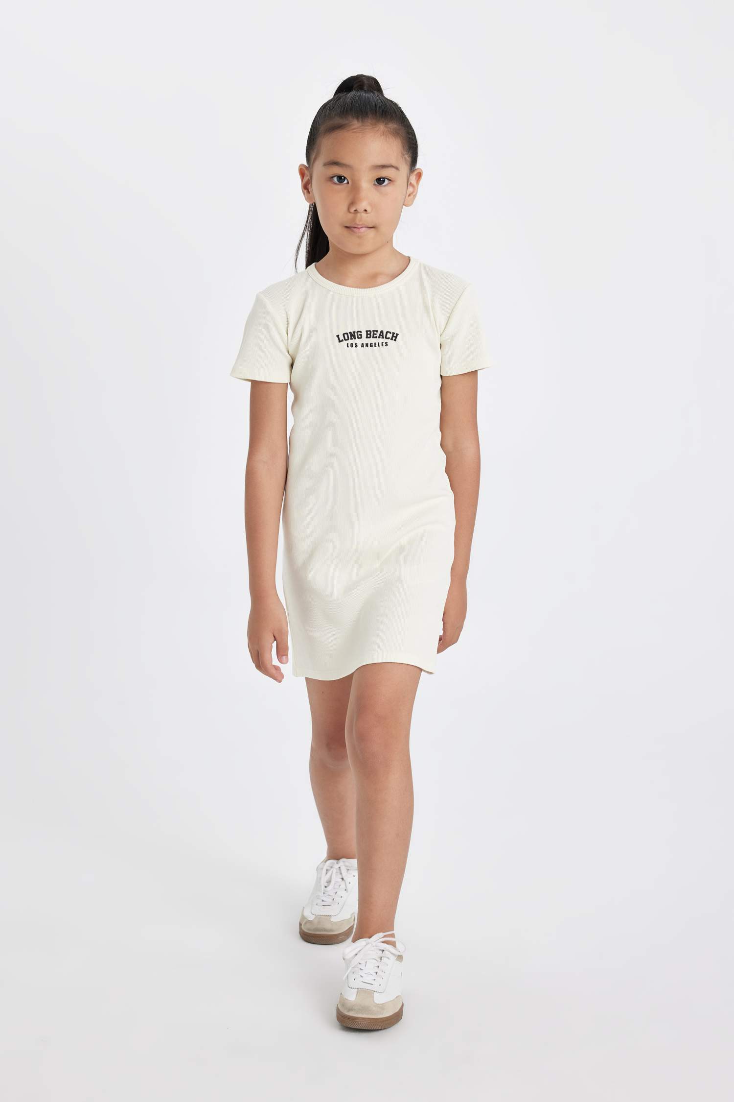 Платье с принтом с коротким рукавом для девочек