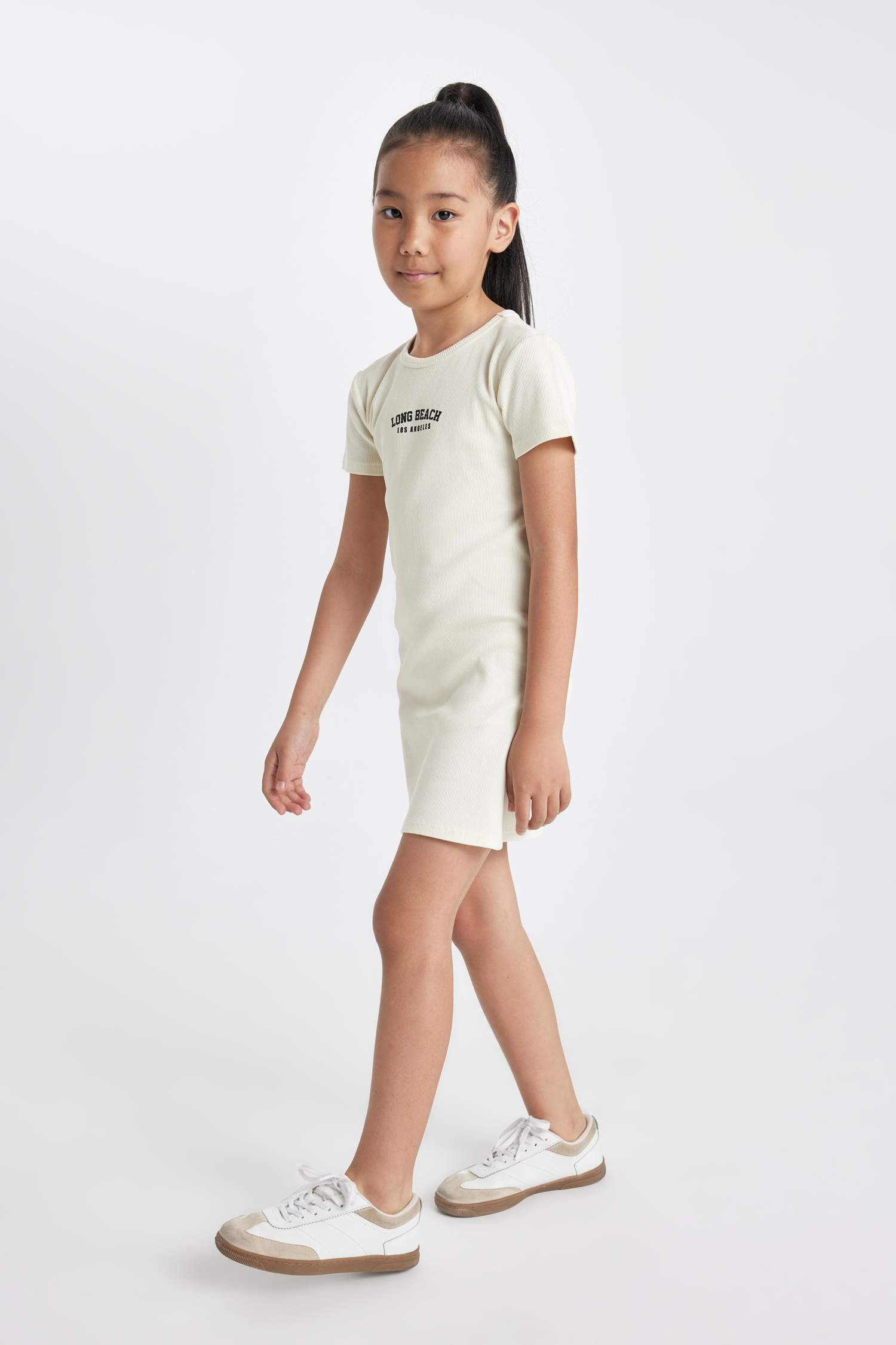 Платье с принтом с коротким рукавом для девочек