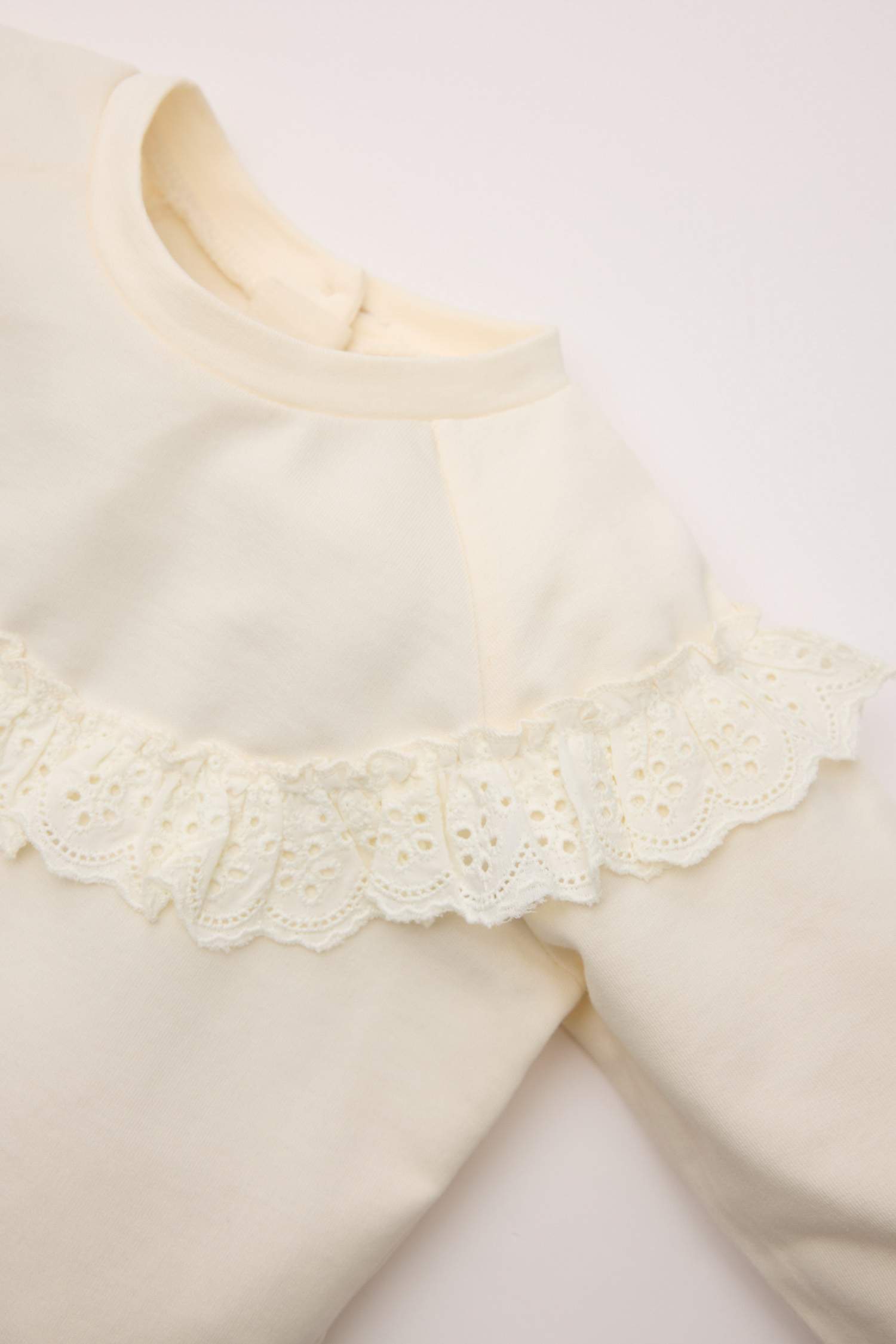 طقم بيبي بناتي سويت شيرت فلورال قصة عادية وبنطلون - قطعتين