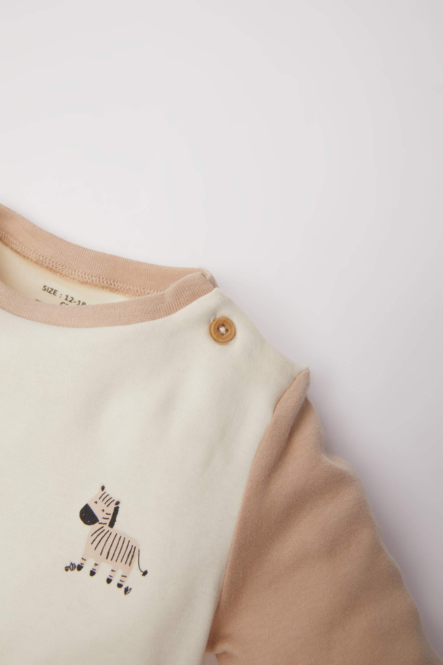 طقم بيبي اولادي زيبرا تيشيرت وبنطلون قصة عادية - 3 قطع