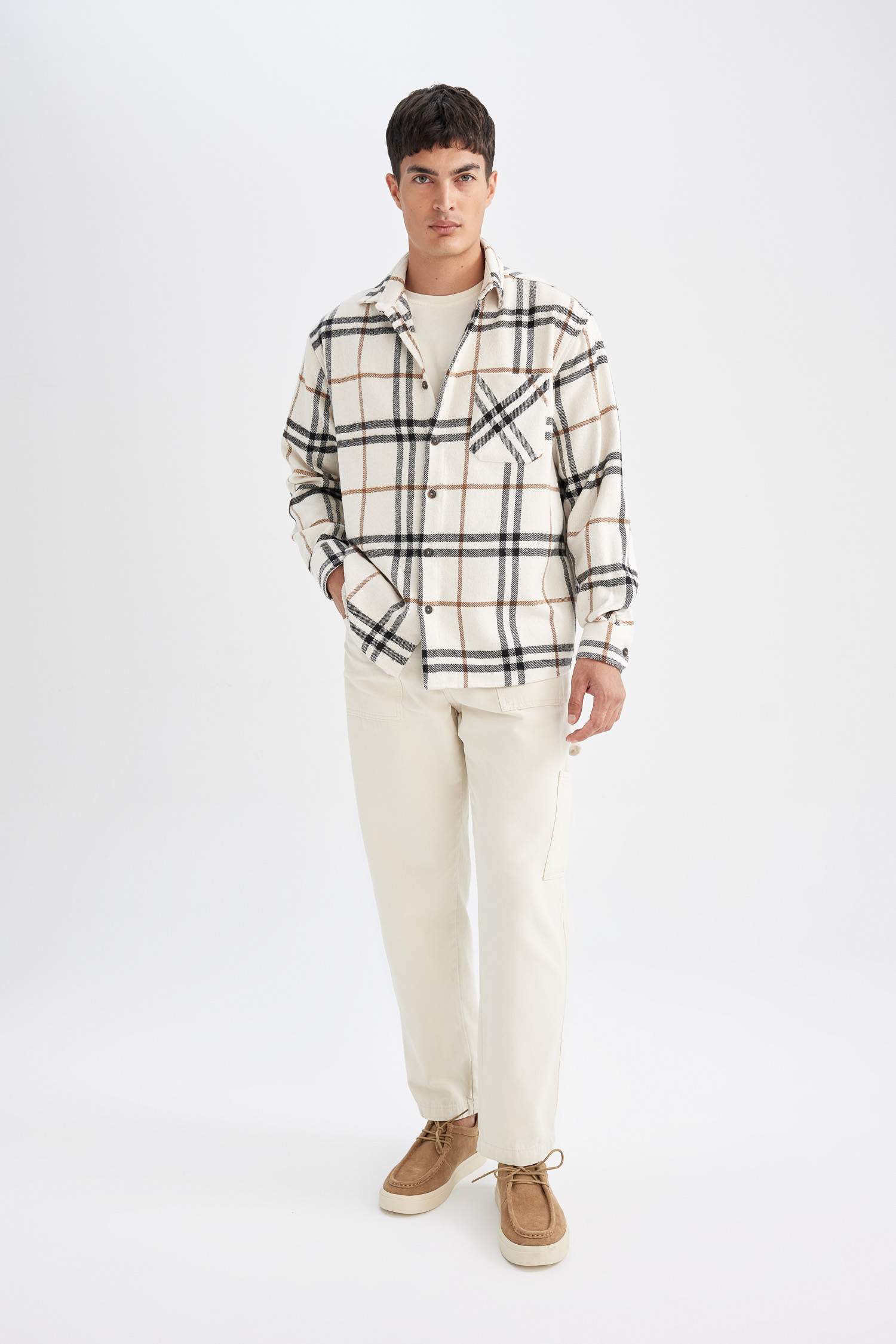 Regular Fit Kareli Oduncu Flanel Uzun Kollu Gömlek