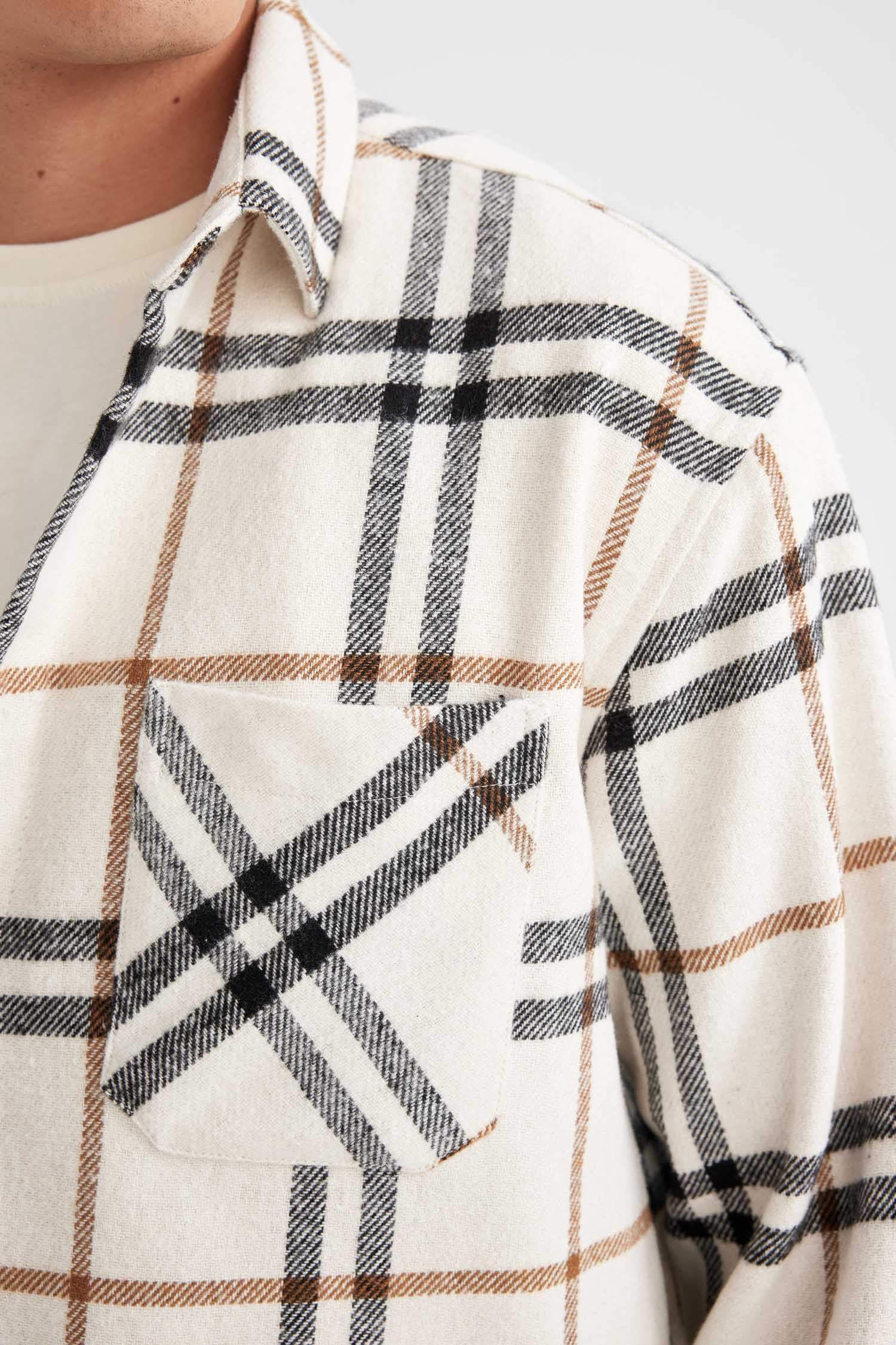 Regular Fit Kareli Oduncu Flanel Uzun Kollu Gömlek