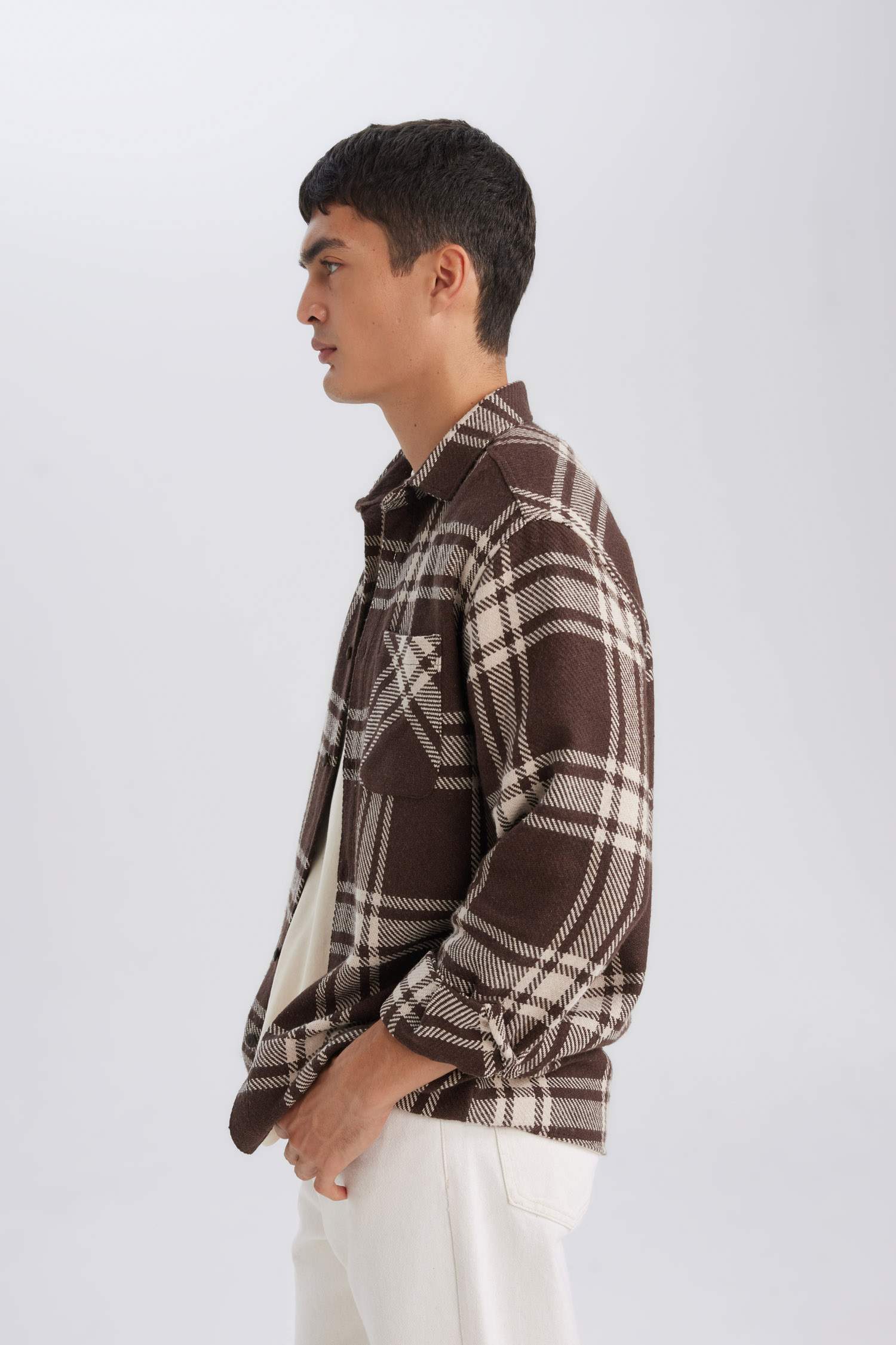 Regular Fit Kareli Oduncu Flanel Uzun Kollu Gömlek