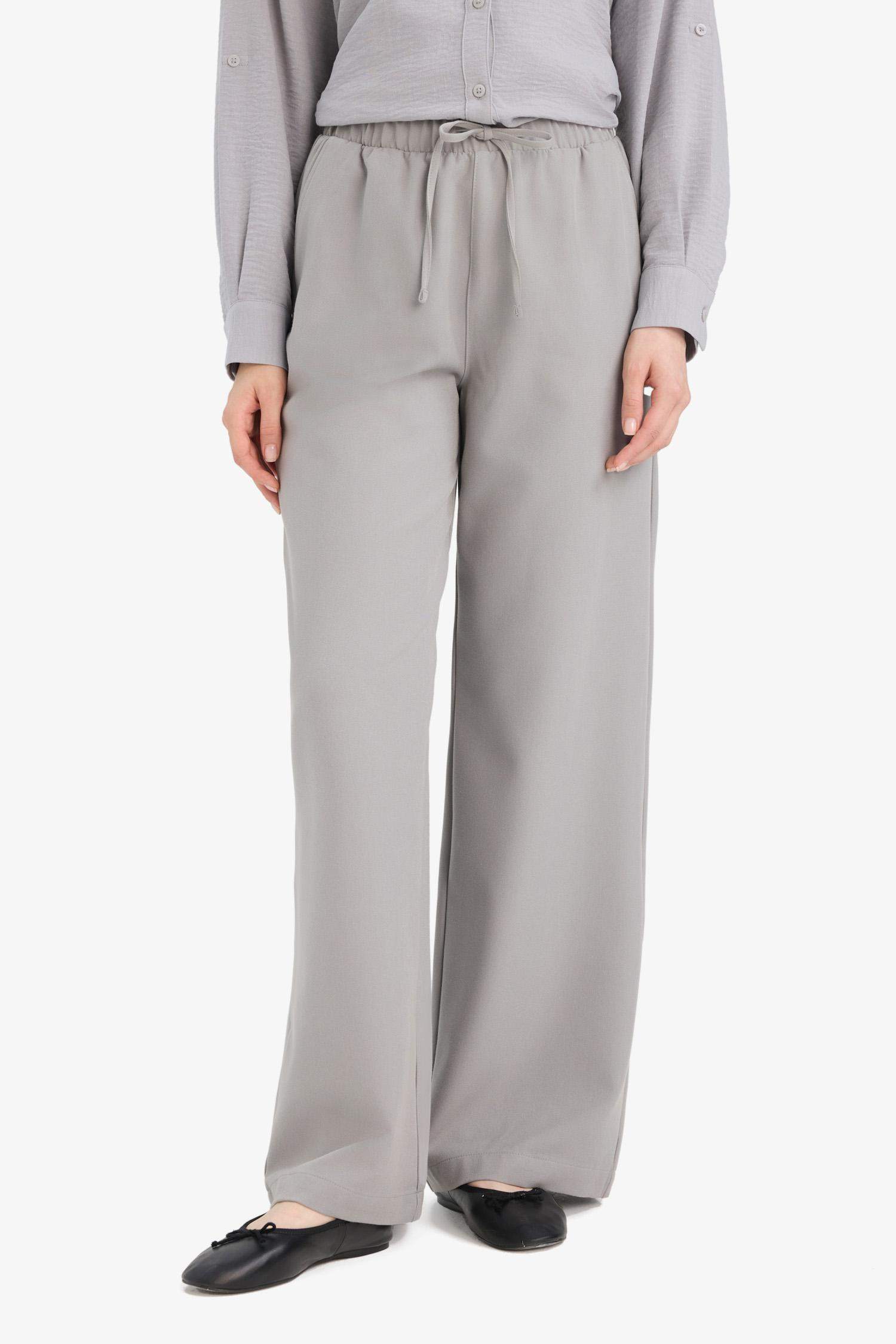 سروال واسع رمادي