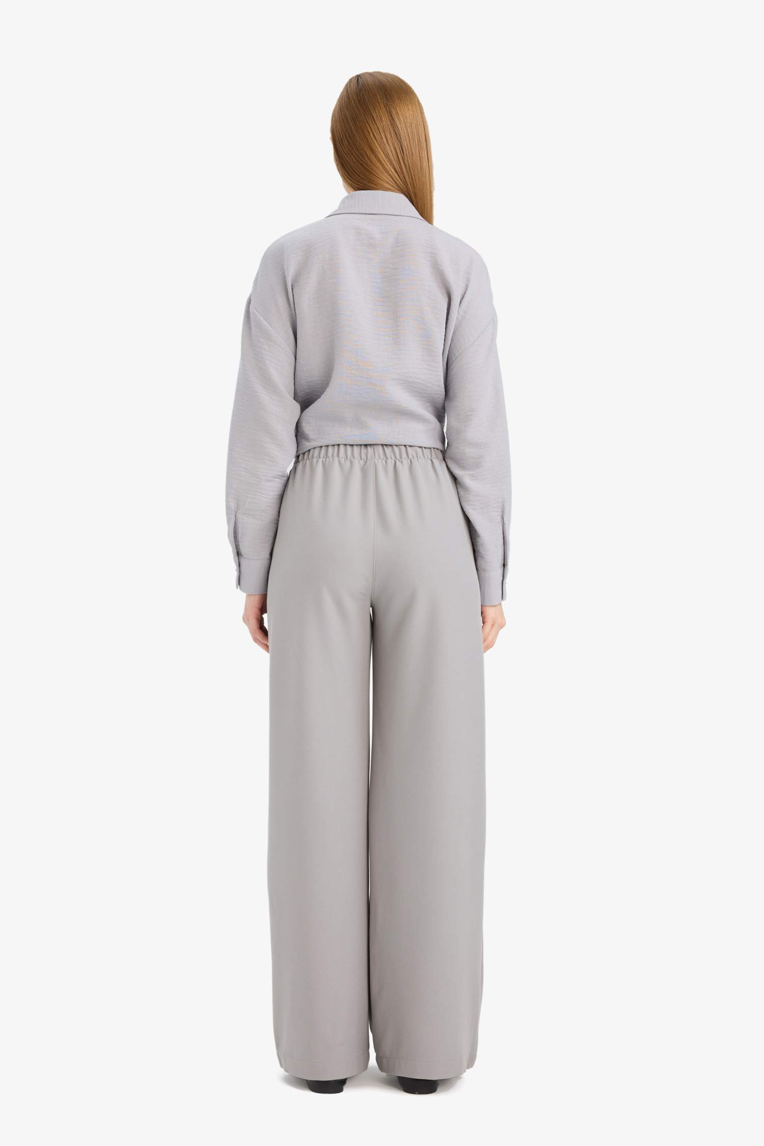 سروال واسع رمادي