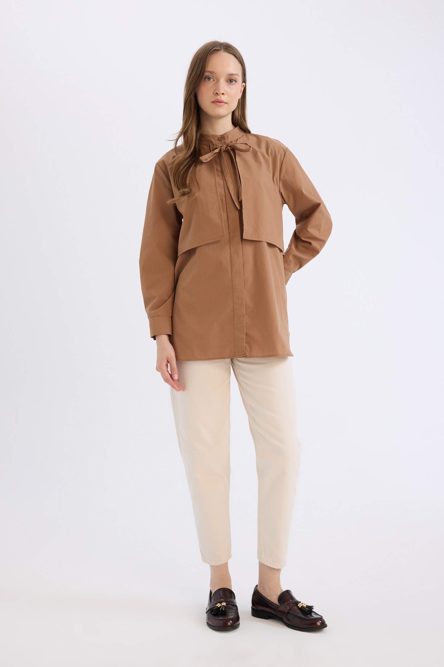 Relax Fit Poplin Long Sleeve Tunic