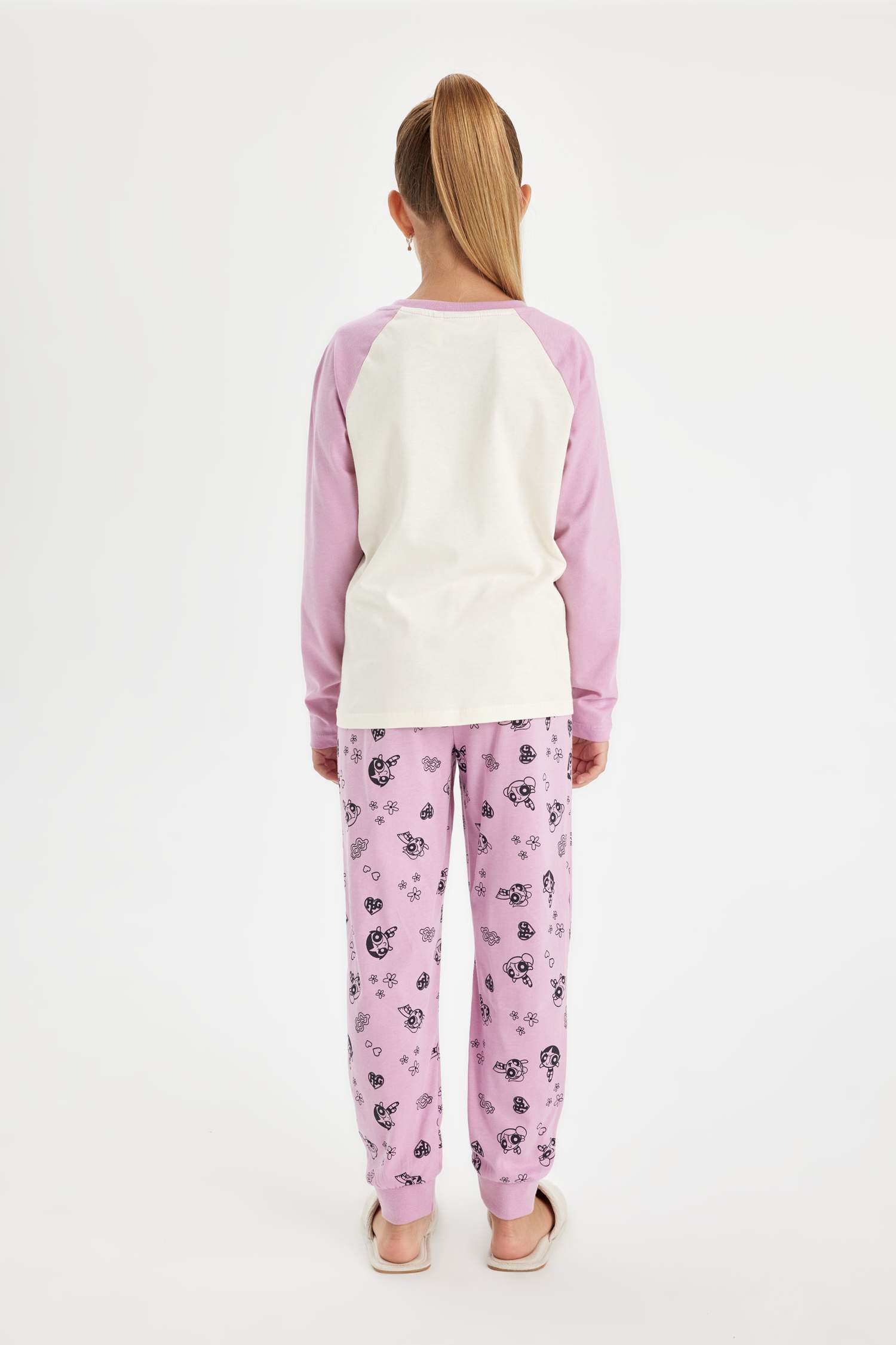 Kız Çocuk Pijama Takımı PowerPuff Girls Uzun Kollu Üst Uzun Alt