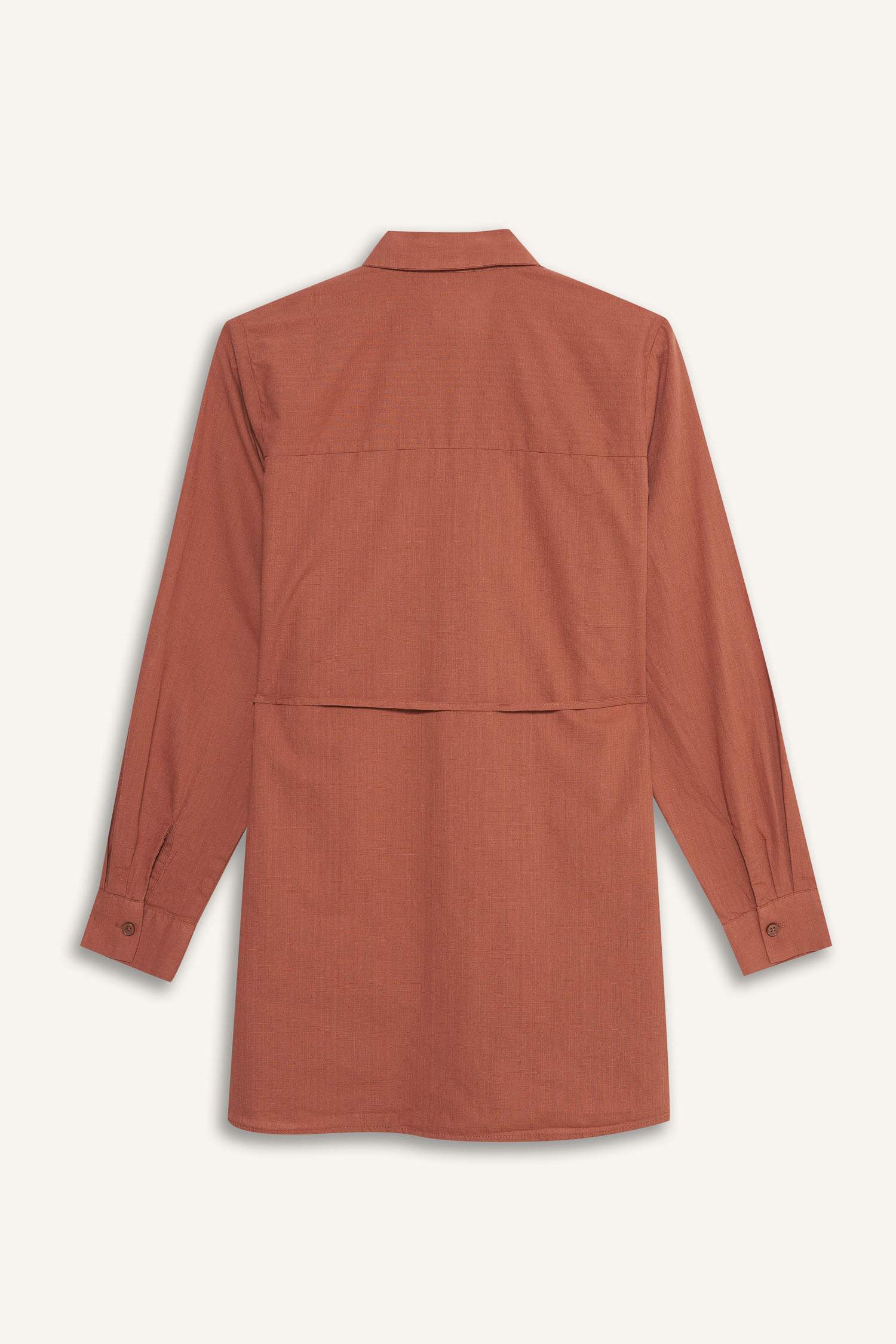 Regular Fit Poplin Bağlamalı Uzun Kollu Gömlek Tunik