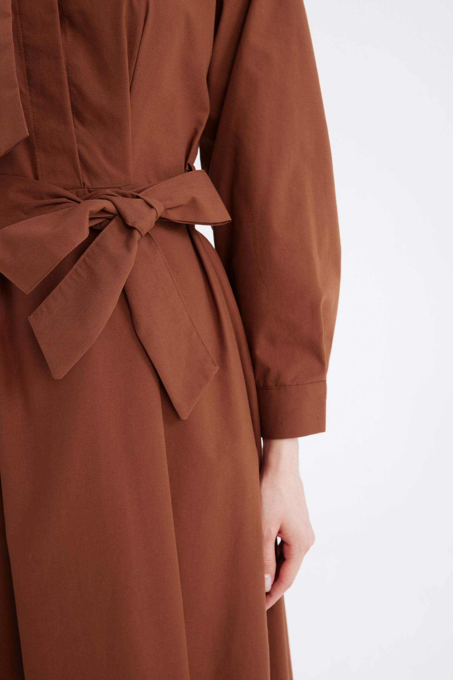 Shirt Collar Poplin Long Sleeve Dress