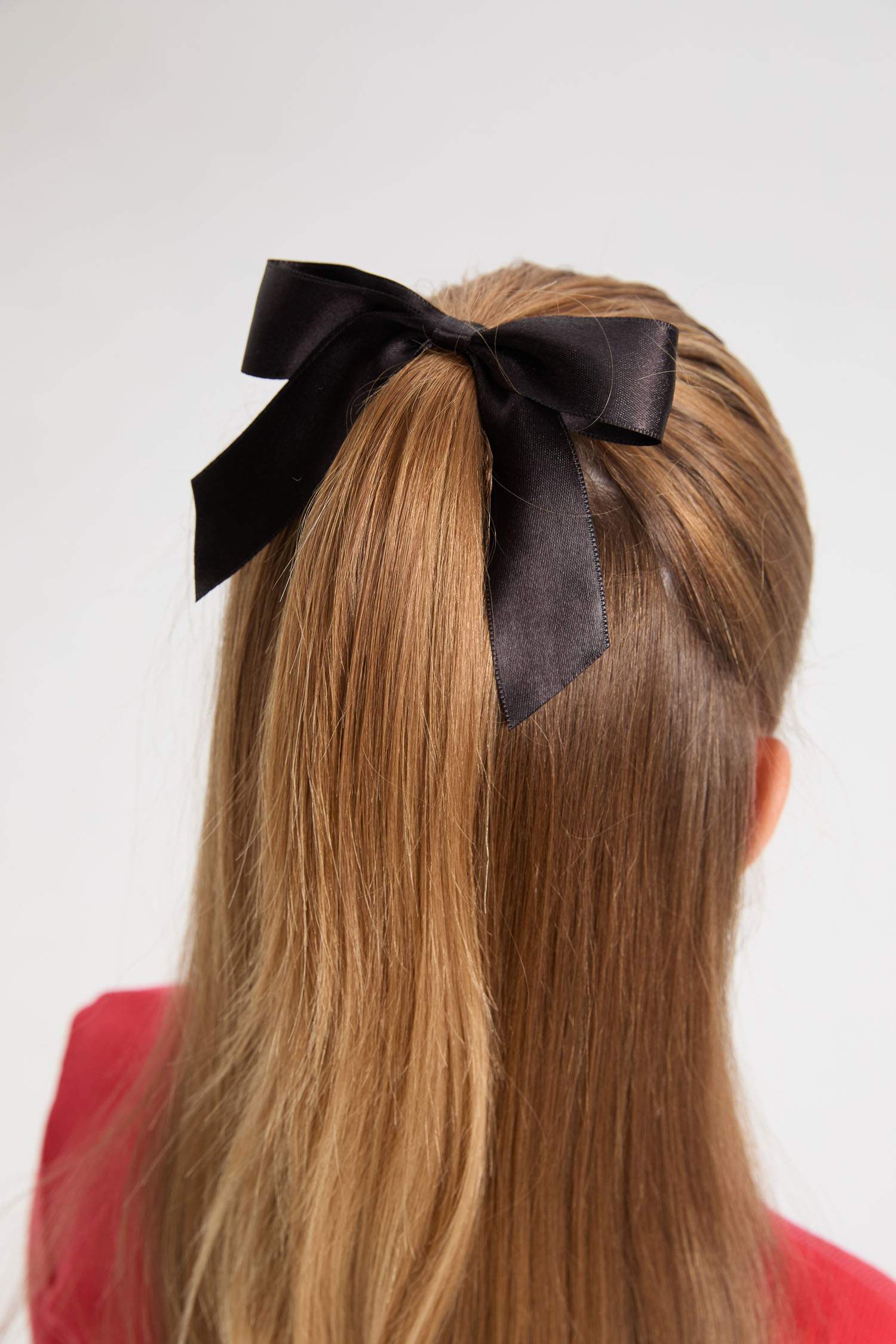 Kız Çocuk 2'li Takım Bisiklet Yaka Atatürk Nakışlı Kırmızı Ribana Uzun Kollu Tişört Fiyonk Toka