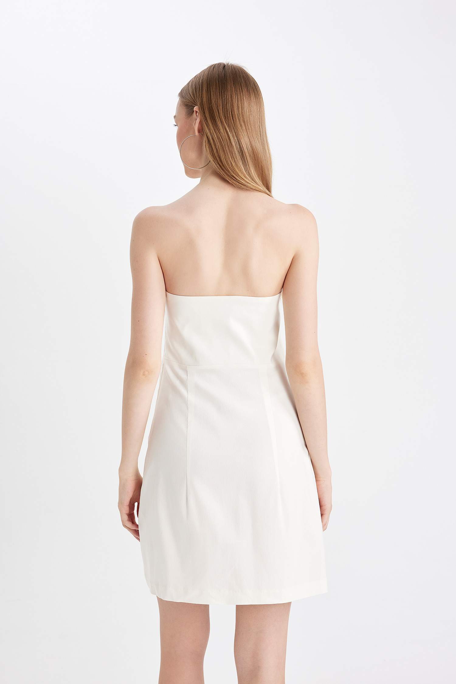 Strapless Bengalin White Mini Dress