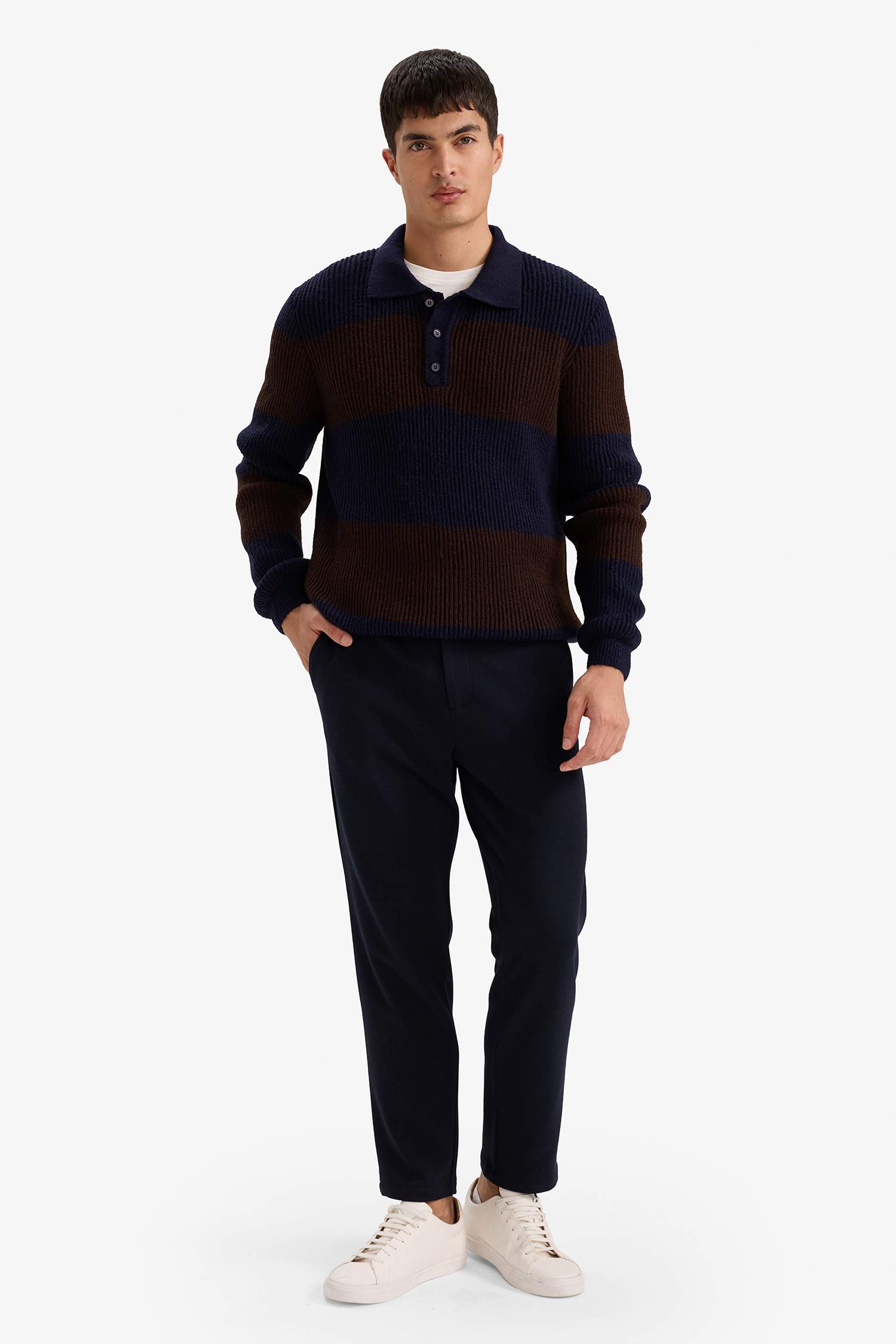 Standard Fit Polo Collar Knitwear Pullover