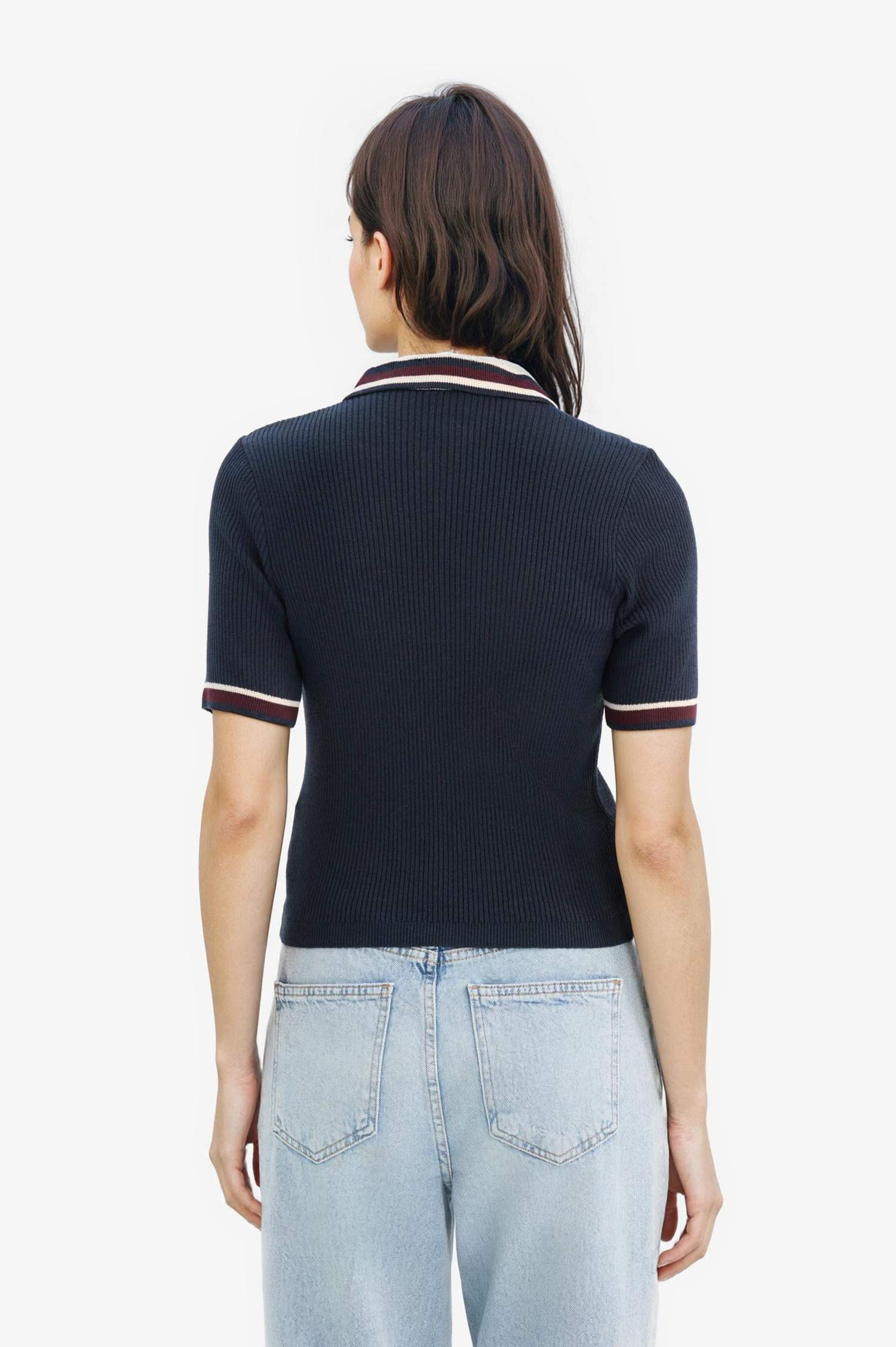 	Regular Fit Düğmeli Polo Yaka Kısa Kollu Triko Kazak