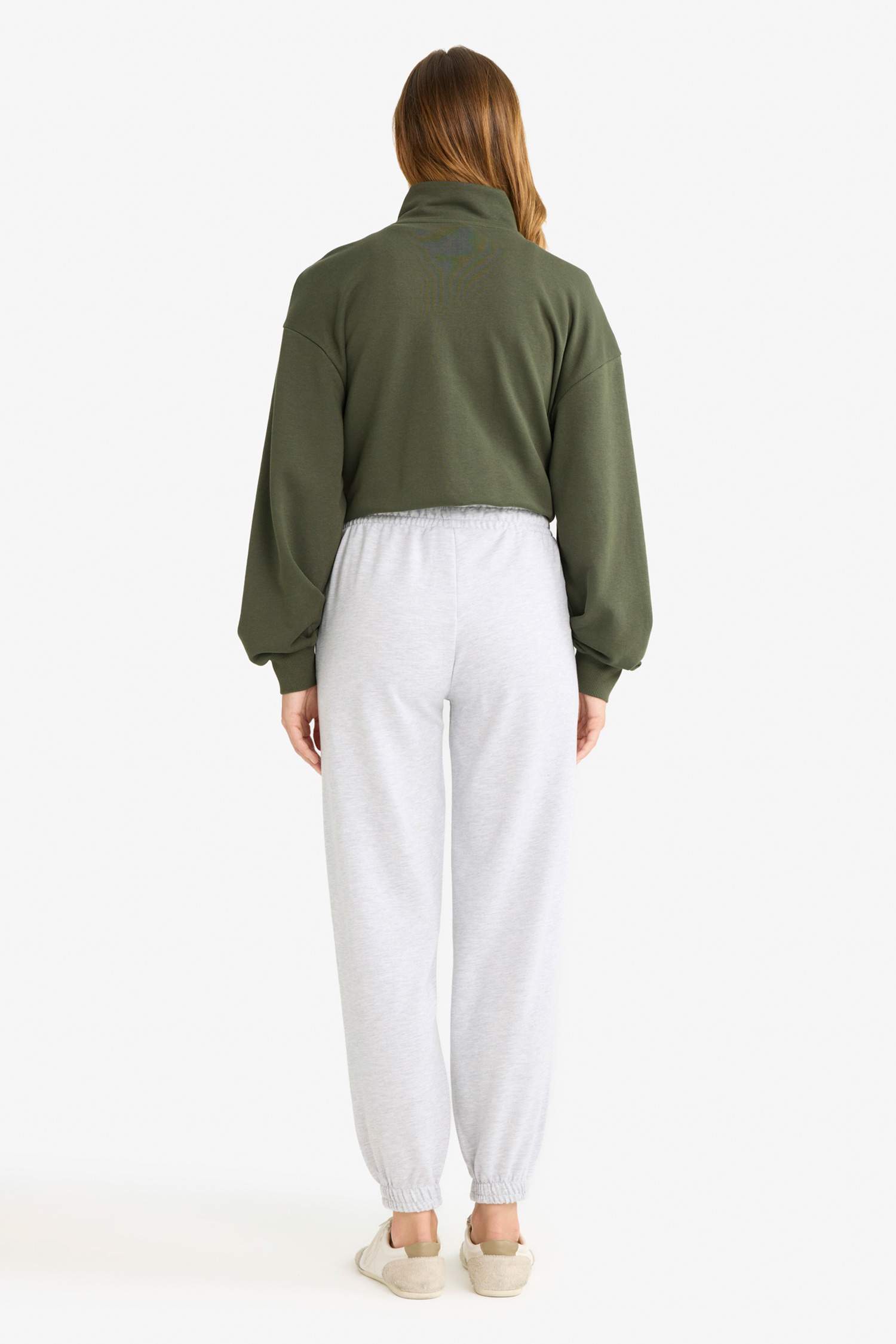 Jogger Fit Beli Lastikli Basic Düz Cepli Eşofman Altı