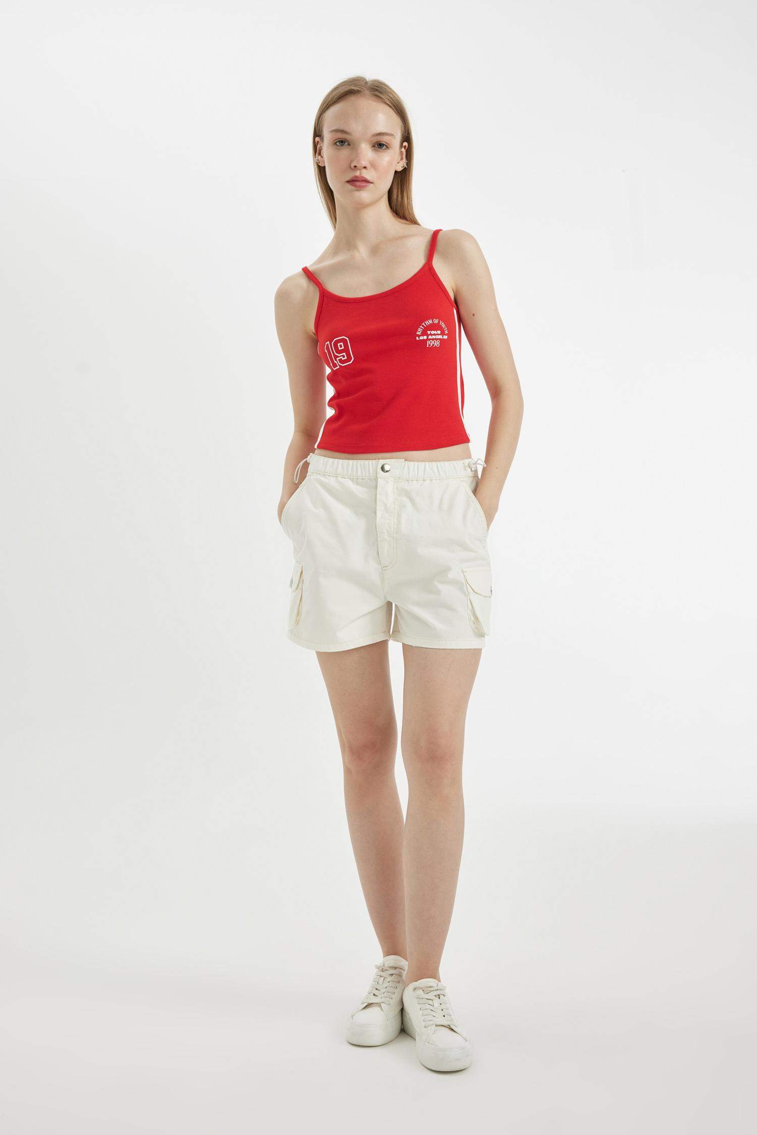 Coool Fitted Spor Baskılı Ribana Atlet