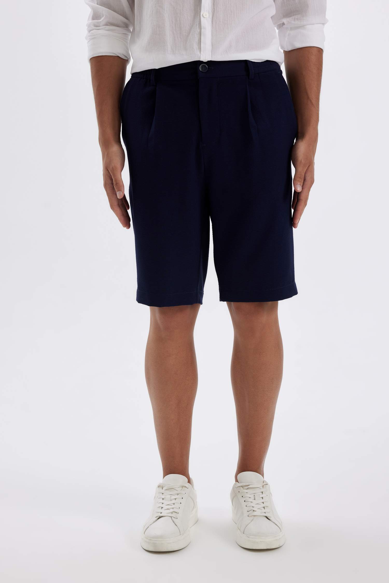 Crinkle Bermuda Shorts