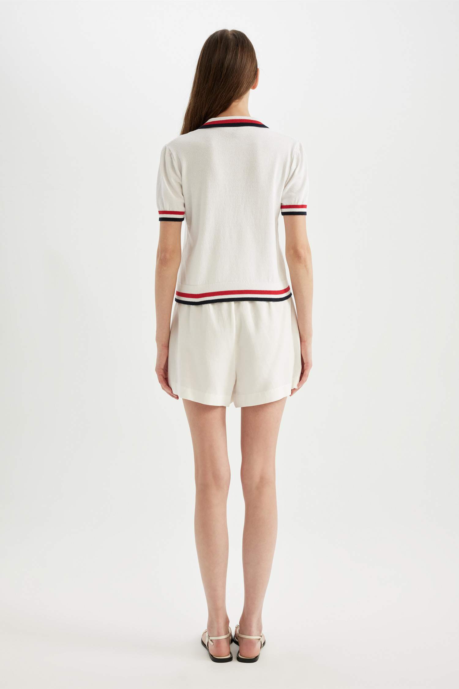 Regular Fit Polo Neck Knit T-Shirt