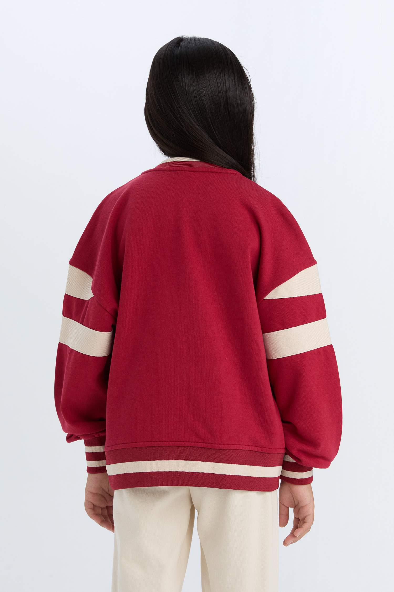 Kız Çocuk Kolej Yaka Baskılı Çıtçıtlı İçi Yumuşak Tüylü Bomber Okul Hırkası