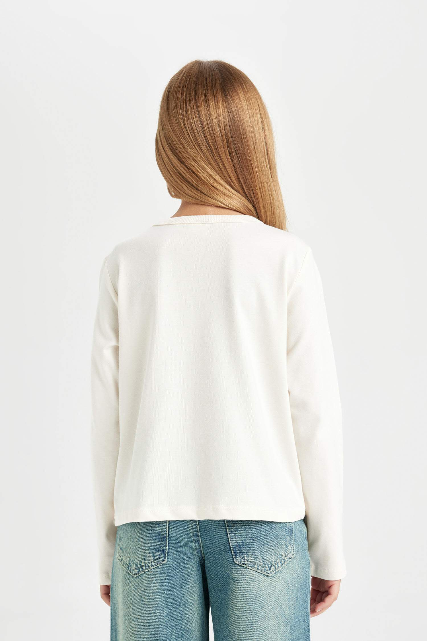 تيشيرت بناتي كم طويل مطبوع قصة مريحة